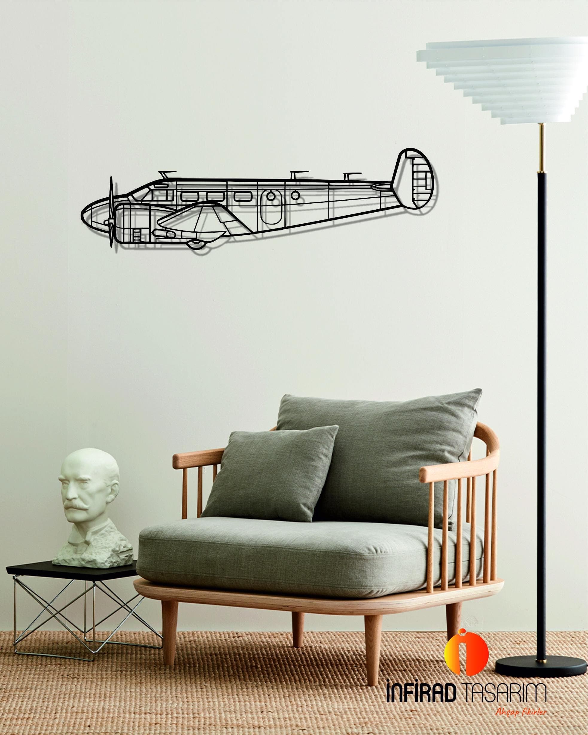 C45-H Expeditor Airplanes  Metal Wall Art  | Airplanes Wall Art | Airplanes Home Decor l Gift Metal Decor l Minimalist Decor - image 4