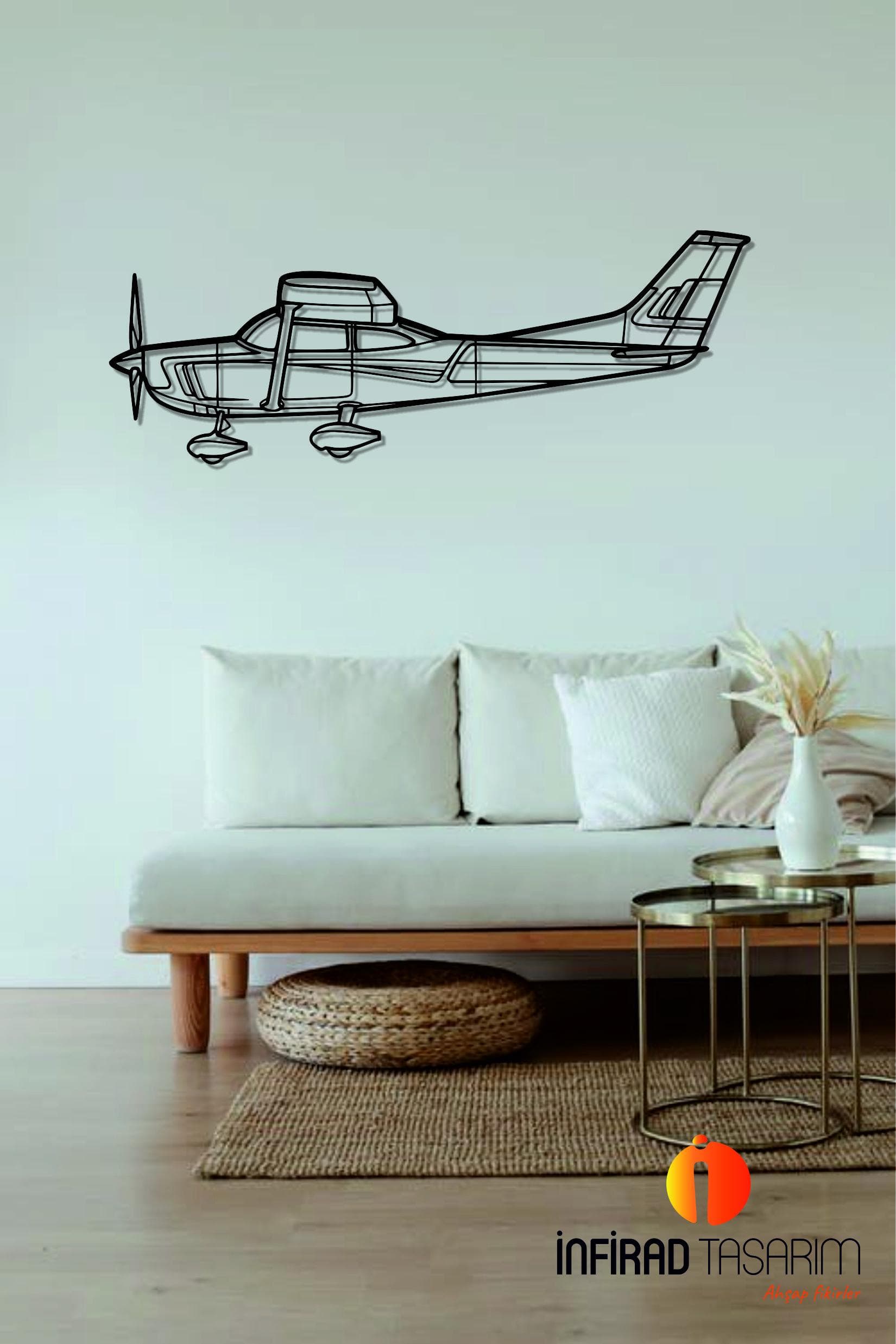 C182 Aircraft Silhouette Metal Wall Art  | Airplanes Wall Art | Airplanes Home Decor l Gift Metal Decor l Minimalist Decor