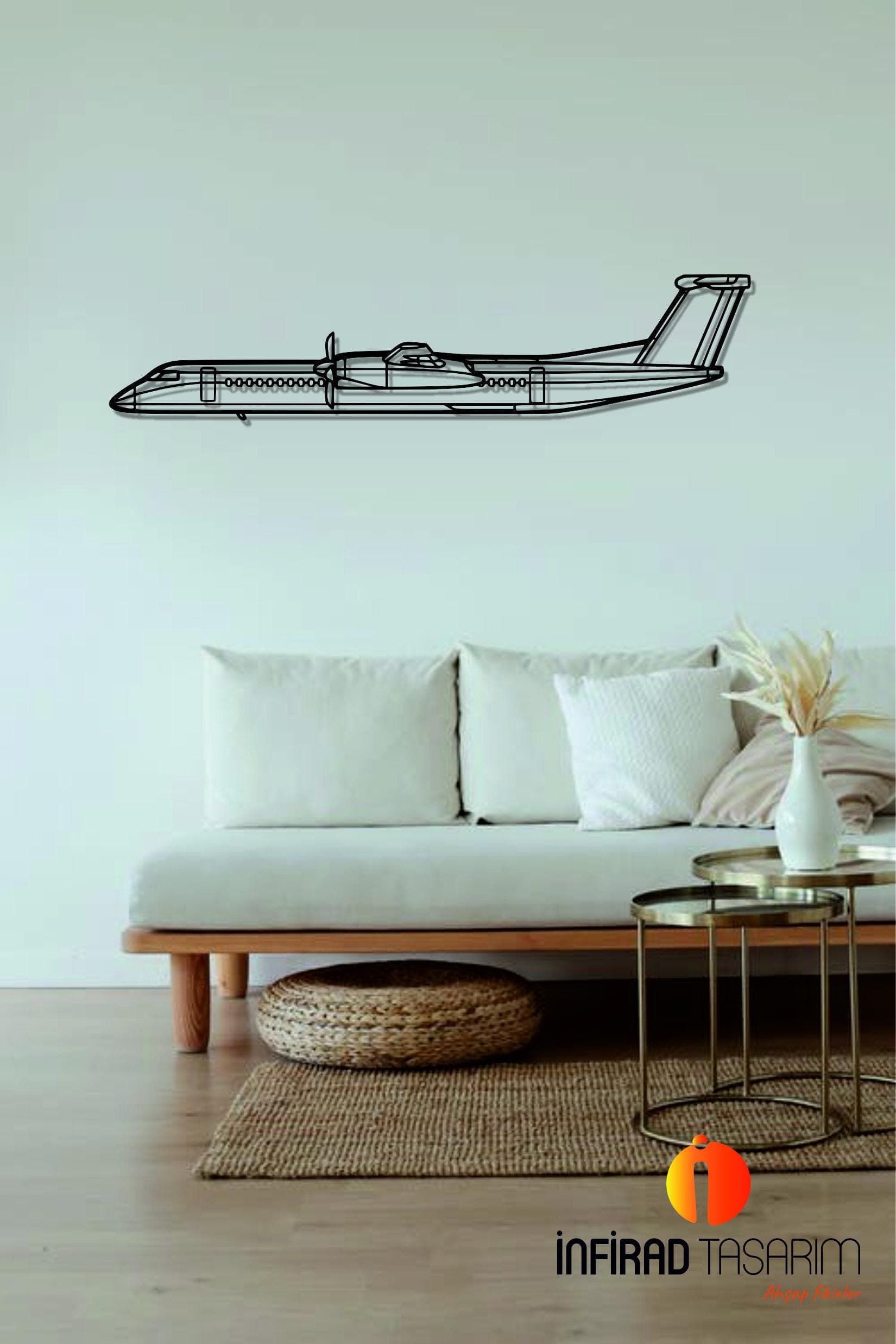 Dash 8 Q400 Aircraft Silhouette Metal Wall Art  | Airplanes Wall Art | Airplanes Home Decor l Gift Metal Decor l Minimalist Decor