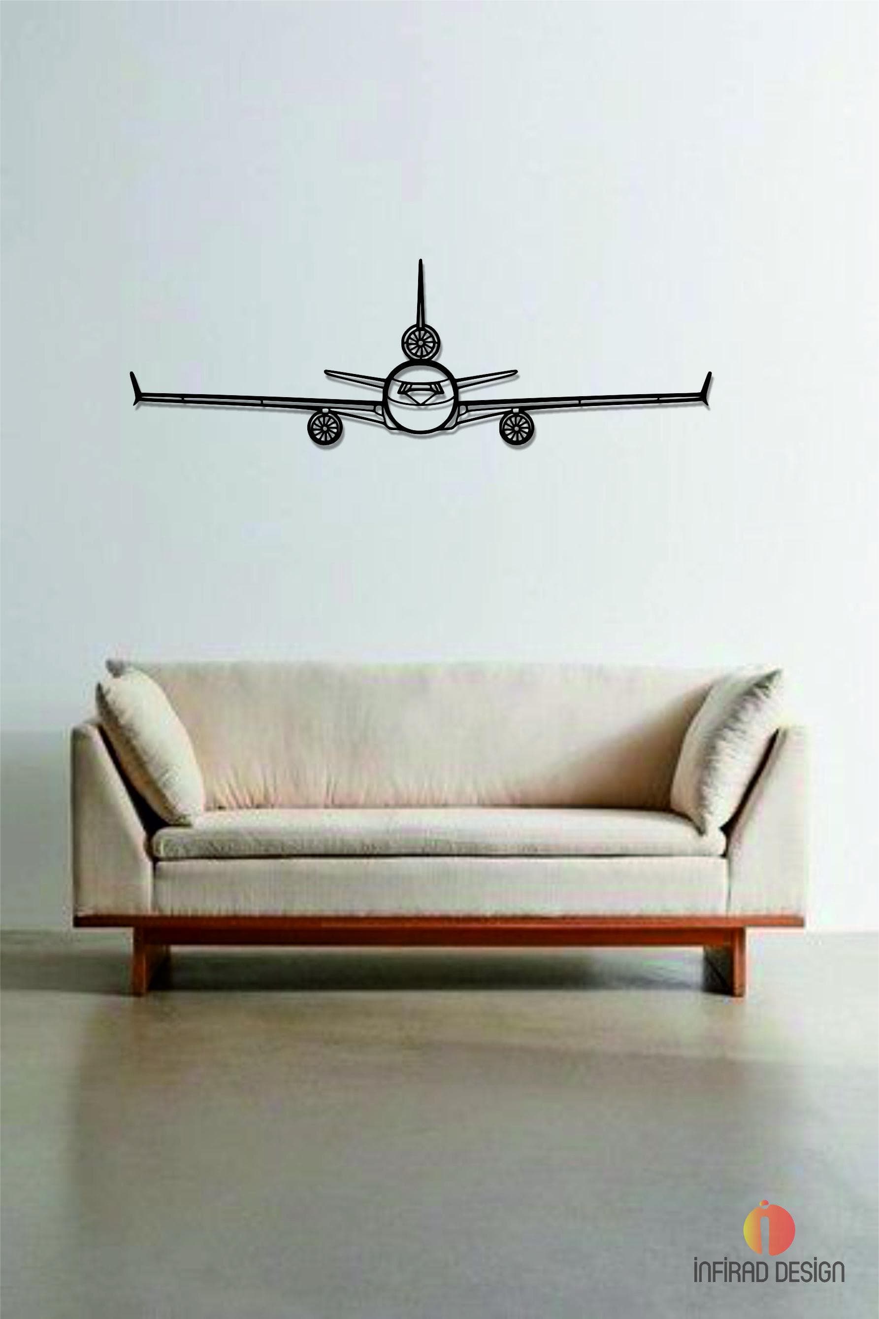 Douglas MD-11 Front Aircraft Metal Wall Art | Airplanes Wall Art | Aviation Metal Decor l Gift Metal Decor l Minimalist Decor l Pilot Gift - image 3