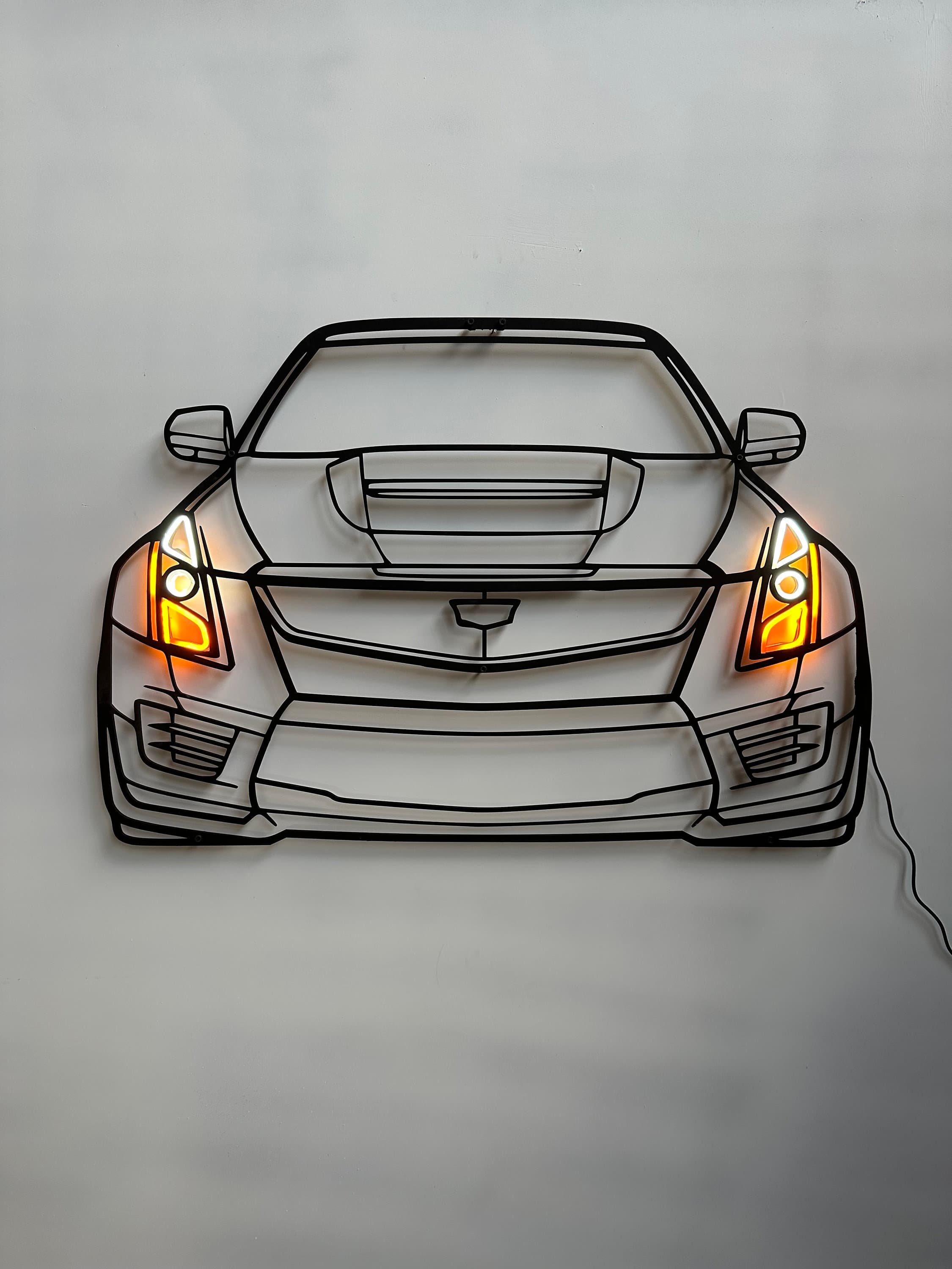 Neon Car Metal Wall Art | Car Wall Art | Gift For Car Lovers | Metal Wall Art | Metal Car Silhouette l Car Gift Decor | Man Cave