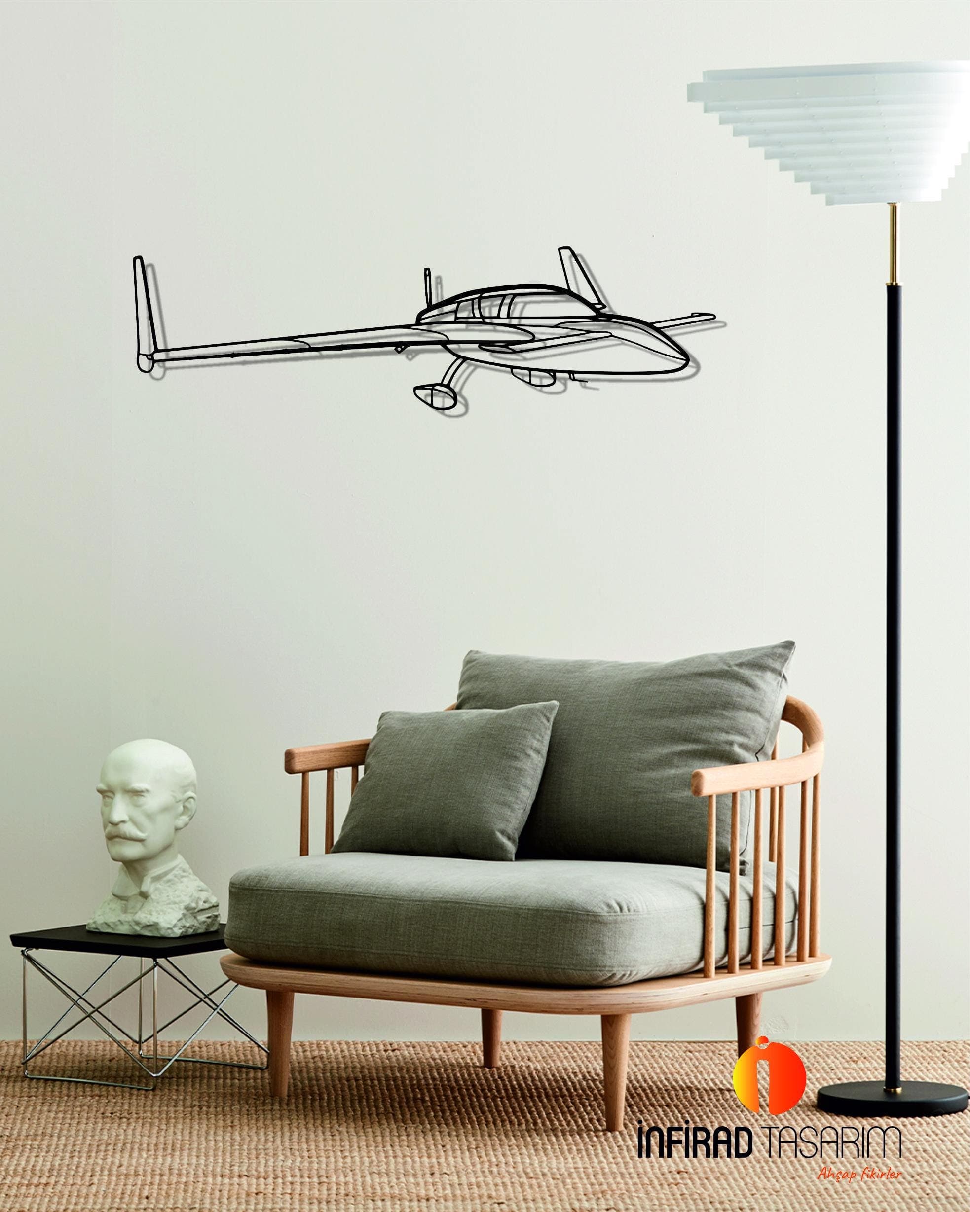 Cozy MK IV Angle Aircraft Metal Wall Art  | Airplanes Wall Art | Airplanes Home Decor l Gift Metal Decor l Minimalist Decor - image 5