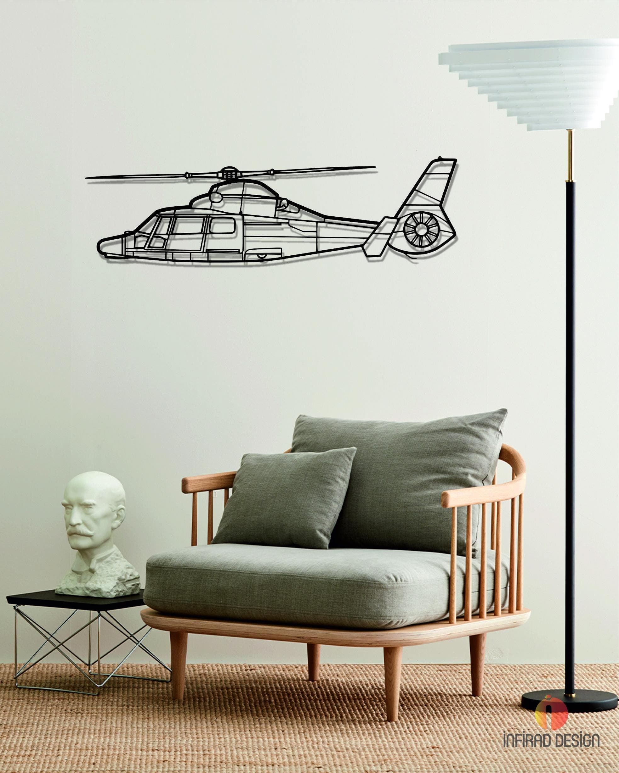 Airbus Helicopters Dauphin Metal Wall Art | Airplanes Wall Art | Aviation Metal Decor l Gift Metal Decor l Minimalist Decor l Pilot Gift - image 4