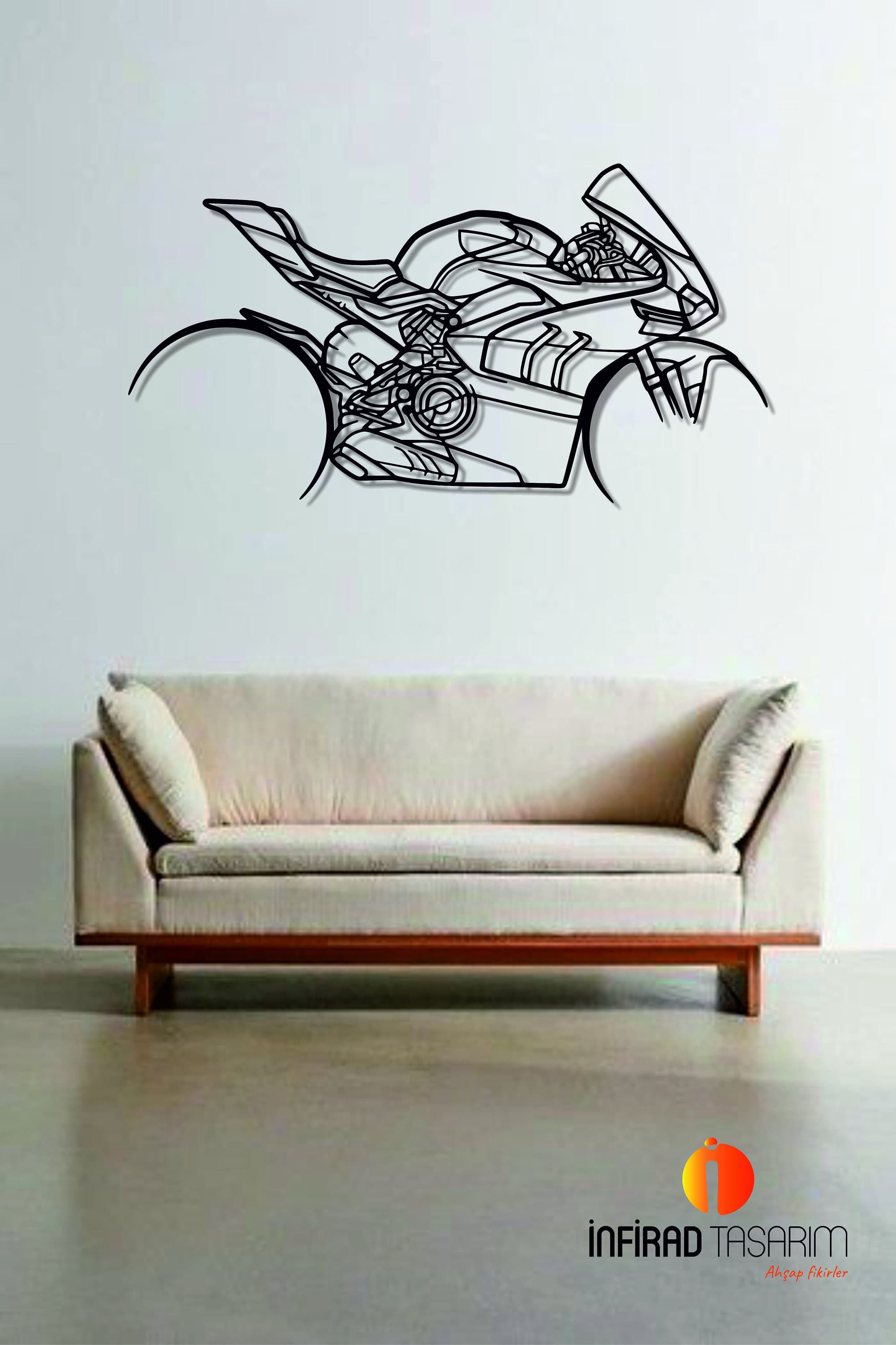 Panigale v4sp Motorcycle Silhouette Handcrafted from high quality materials,
 our elegant metal motorcycyle silhouette adds elegance to your wall,
 perfect for aviation enthusiasts and collectors