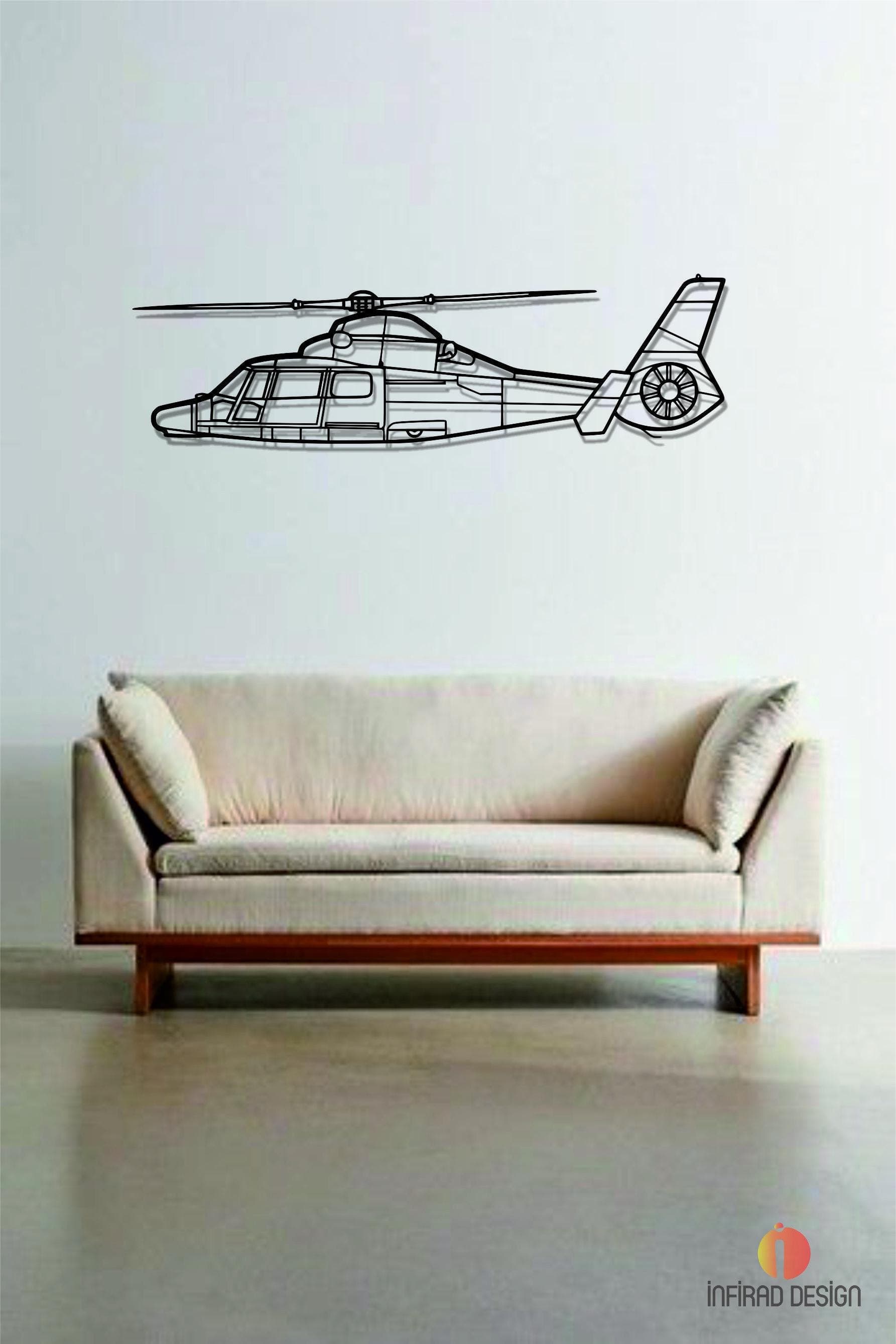 Airbus Helicopters Dauphin Metal Wall Art | Airplanes Wall Art | Aviation Metal Decor l Gift Metal Decor l Minimalist Decor l Pilot Gift - image 3