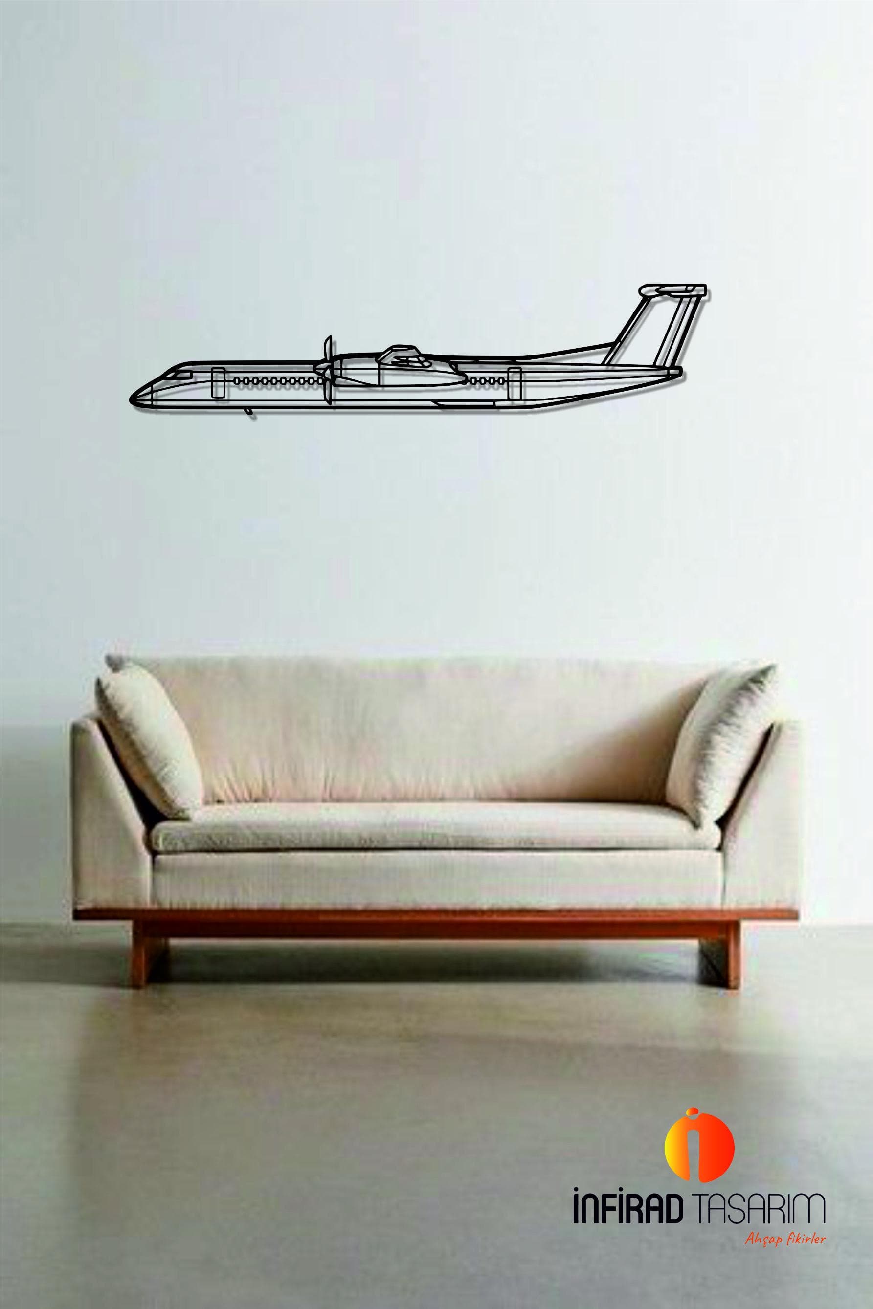Dash 8 Q400 Aircraft Silhouette Metal Wall Art  | Airplanes Wall Art | Airplanes Home Decor l Gift Metal Decor l Minimalist Decor - image 3