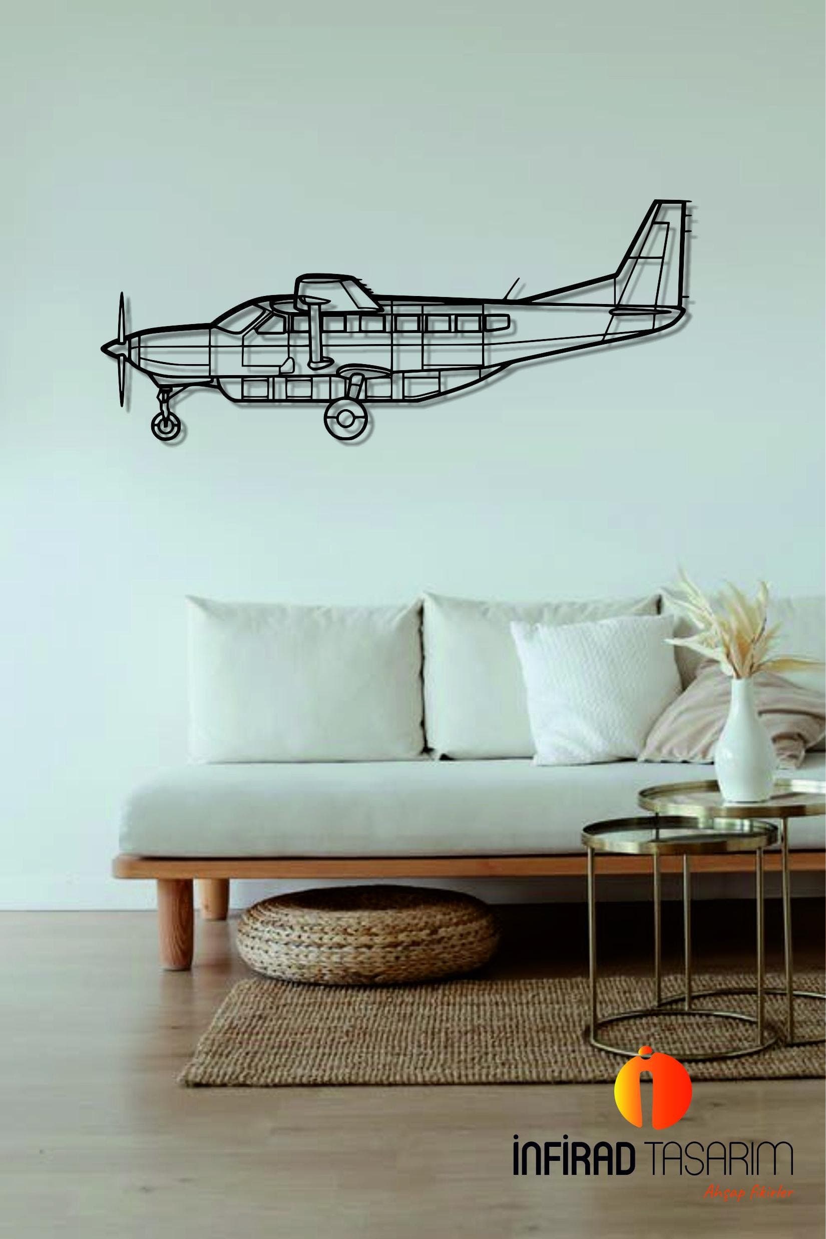 C208B Grand Caravan Airplanes  Metal Wall Art  | Airplanes Wall Art | Airplanes Home Decor l Gift Metal Decor l Minimalist Decor