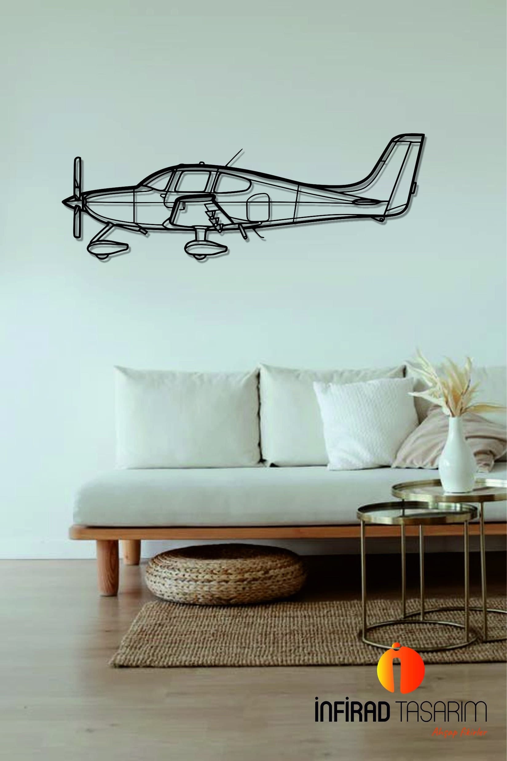 SR22T GTS Airplanes  Metal Wall Art  | Airplanes Wall Art | Airplanes Home Decor l Gift Metal Decor l Minimalist Decor