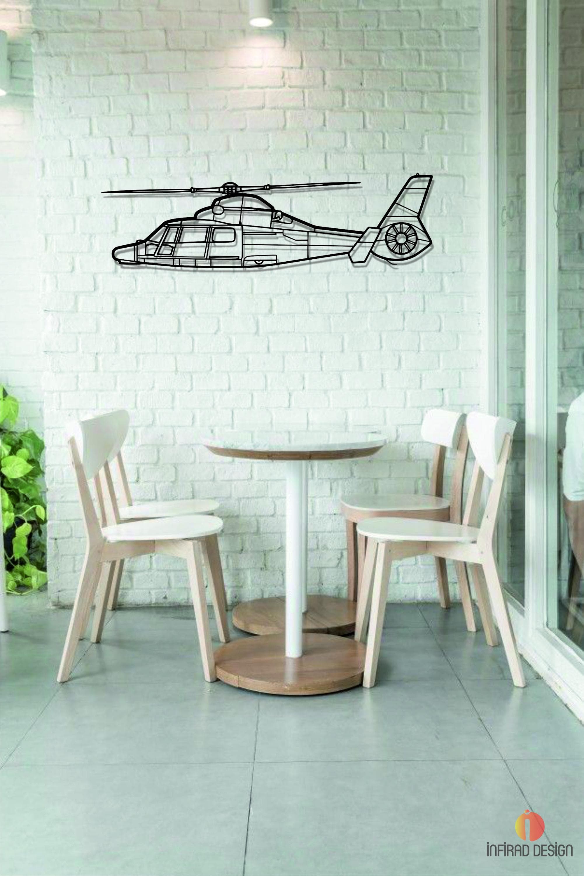 Airbus Helicopters Dauphin Metal Wall Art | Airplanes Wall Art | Aviation Metal Decor l Gift Metal Decor l Minimalist Decor l Pilot Gift - image 5