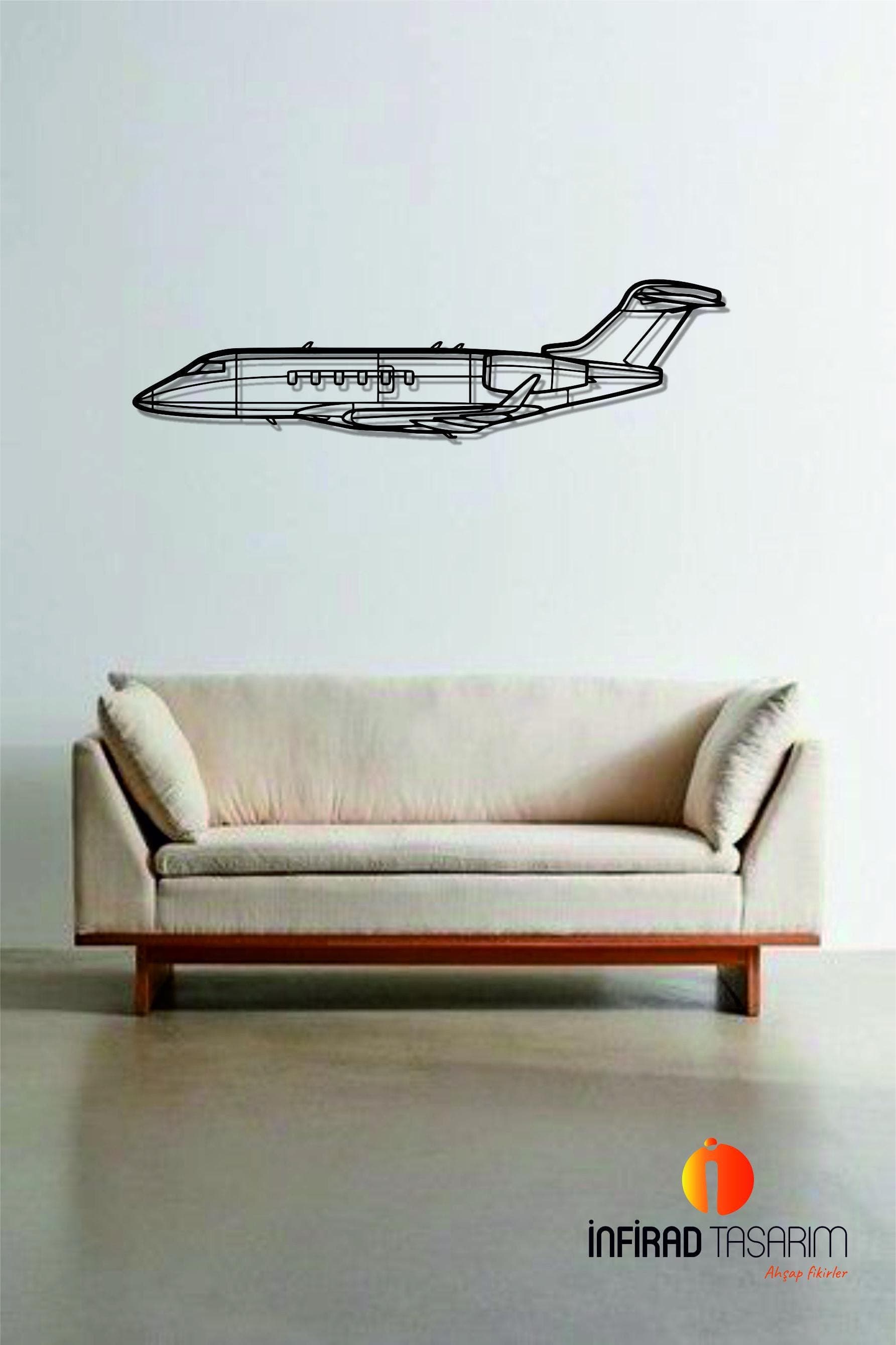 Challenger 350 Airplanes  Metal Wall Art  | Airplanes Wall Art | Airplanes Home Decor l Gift Metal Decor l Minimalist Decor - image 4