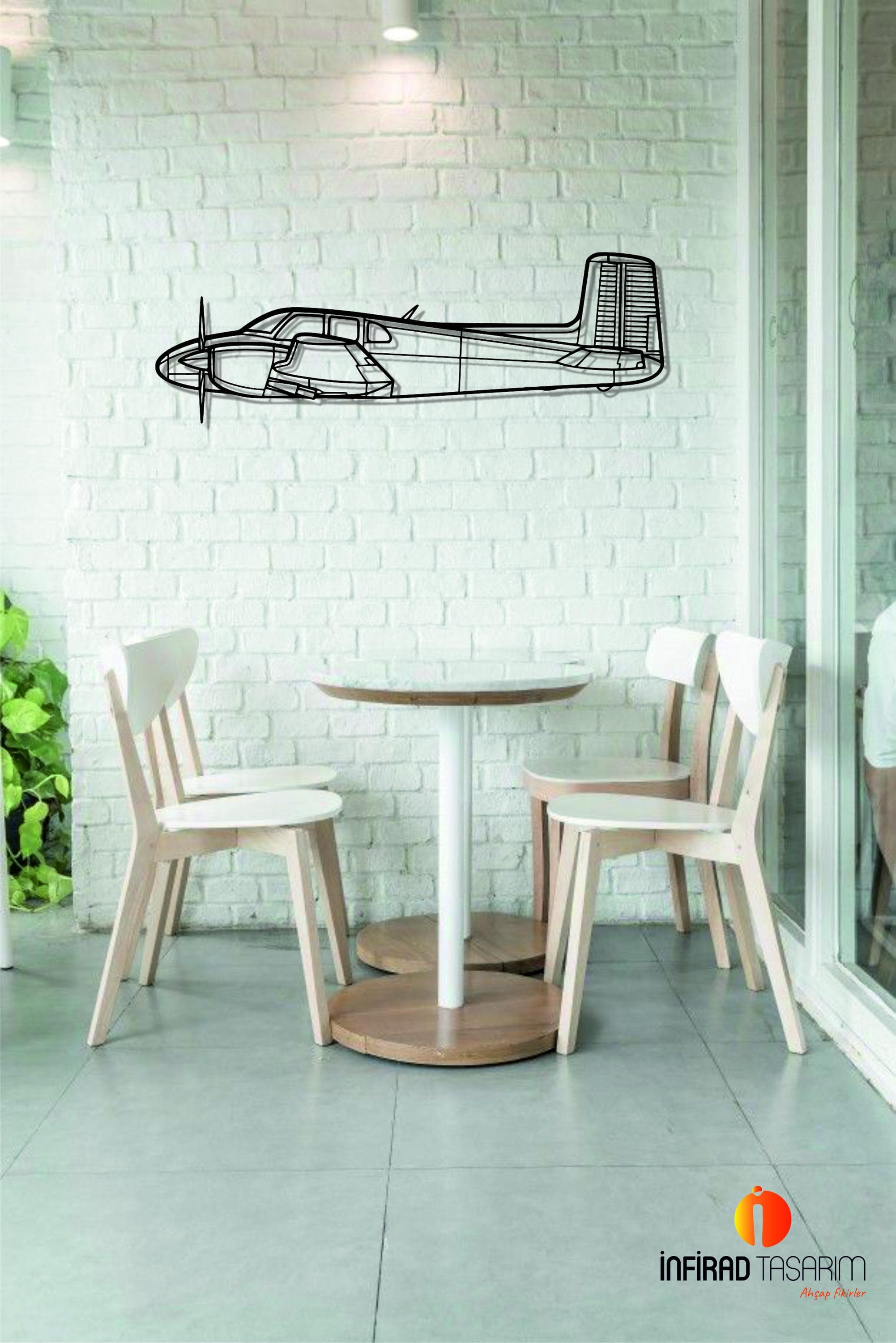 D50 Twin Bonanza Aircraft Metal Wall Art  | Airplanes Wall Art | Airplanes Home Decor l Gift Metal Decor l Minimalist Decor - image 5