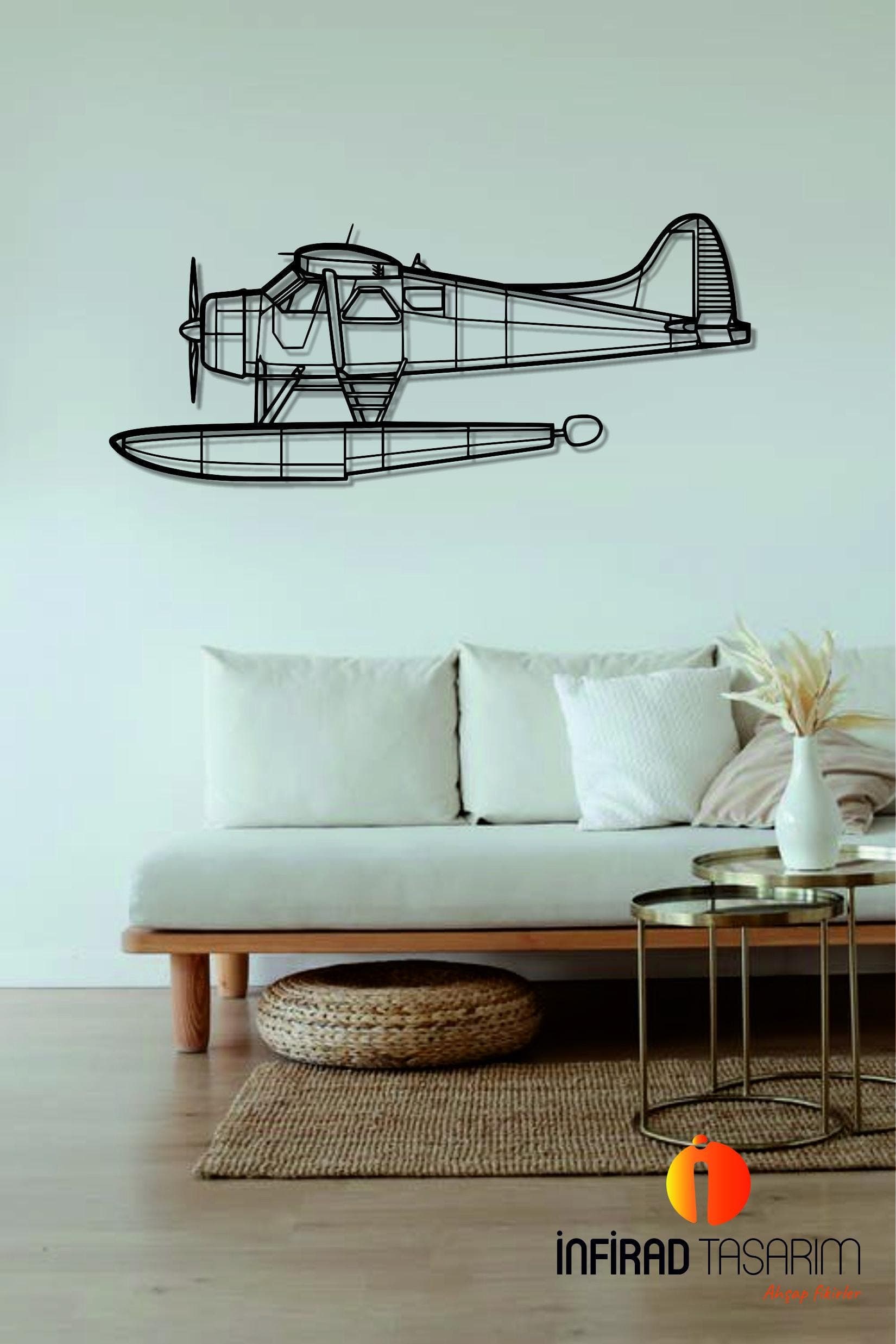 DHC-2 MK I Aircraft Metal Wall Art  | Airplanes Wall Art | Airplanes Home Decor l Gift Metal Decor l Minimalist Decor