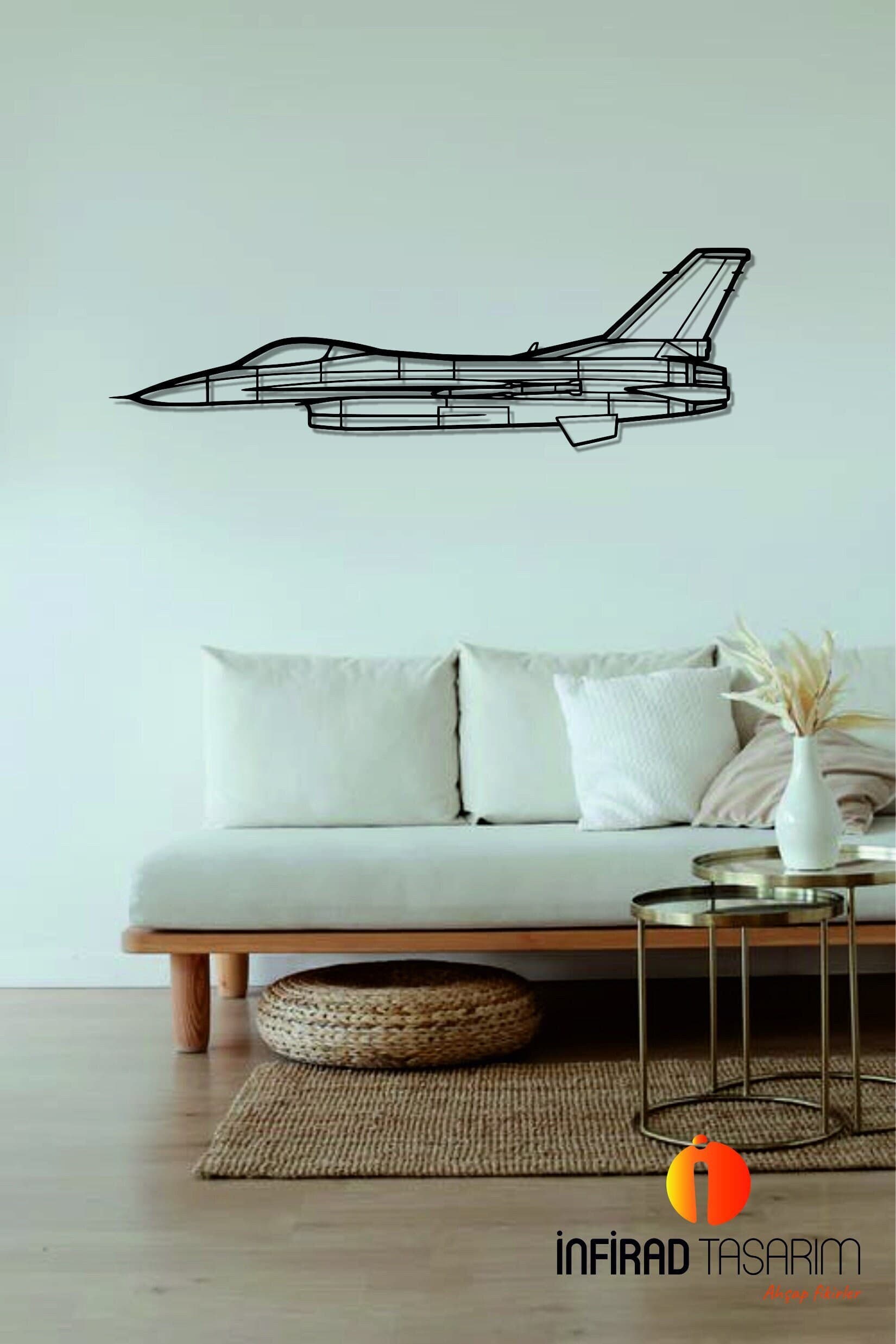 F-16C Block 50 Airplanes  Metal Wall Art  | Airplanes Wall Art | Airplanes Home Decor l Gift Metal Decor l Minimalist Decor