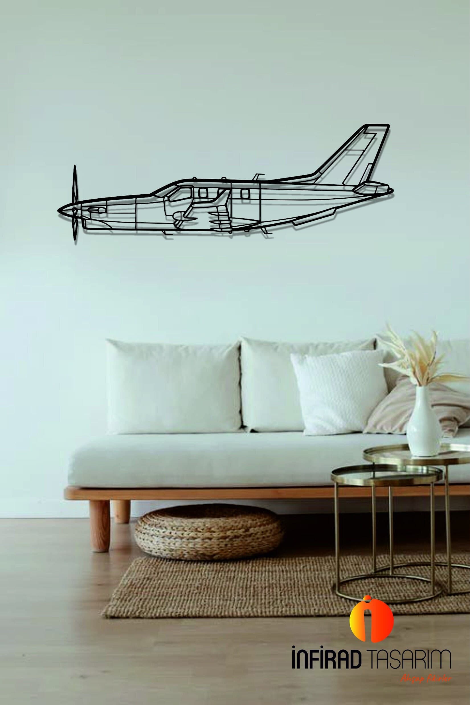 TBM 960 Airplanes  Metal Wall Art  | Airplanes Wall Art | Airplanes Home Decor l Gift Metal Decor l Minimalist Decor