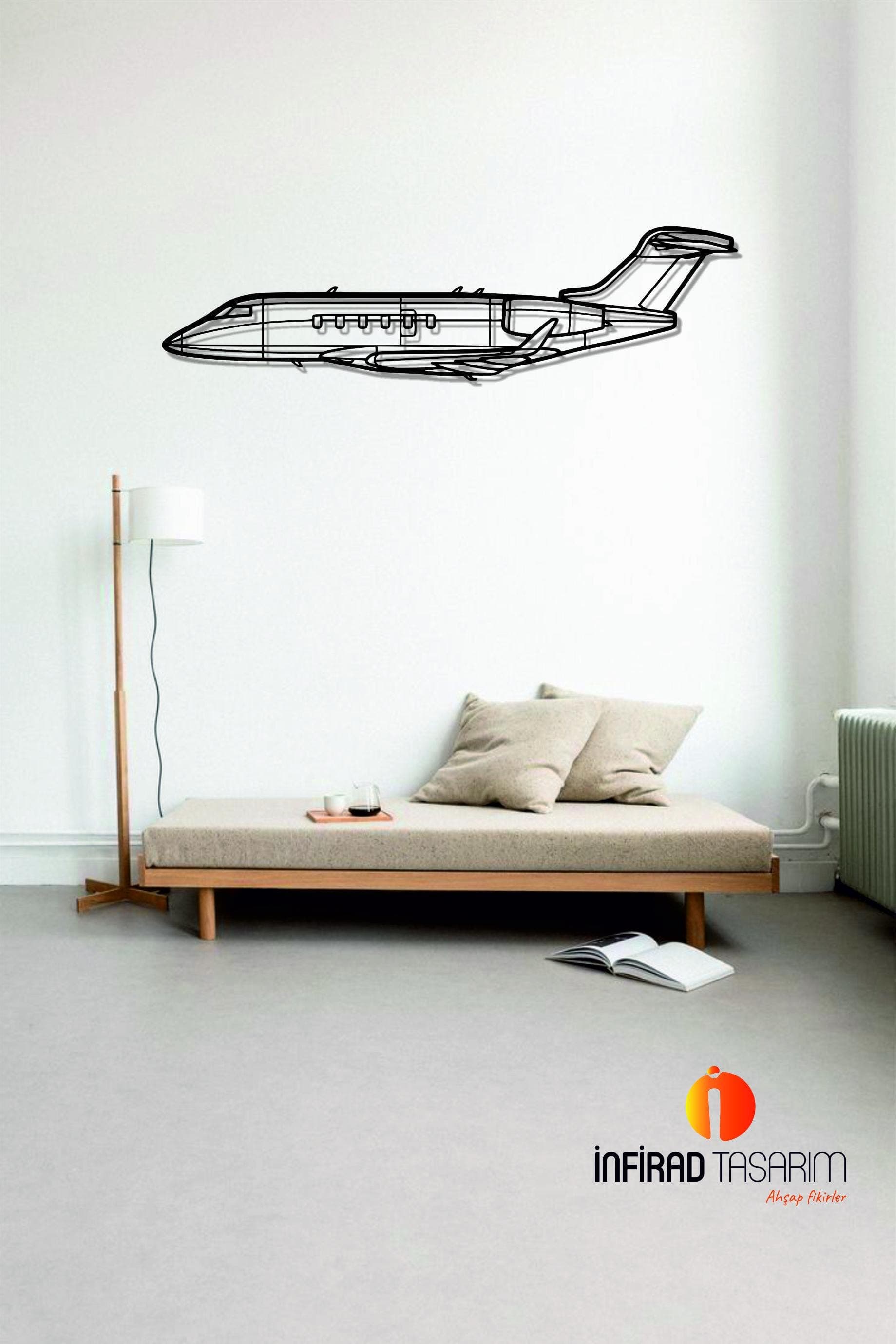 Challenger 350 Airplanes  Metal Wall Art  | Airplanes Wall Art | Airplanes Home Decor l Gift Metal Decor l Minimalist Decor - image 3