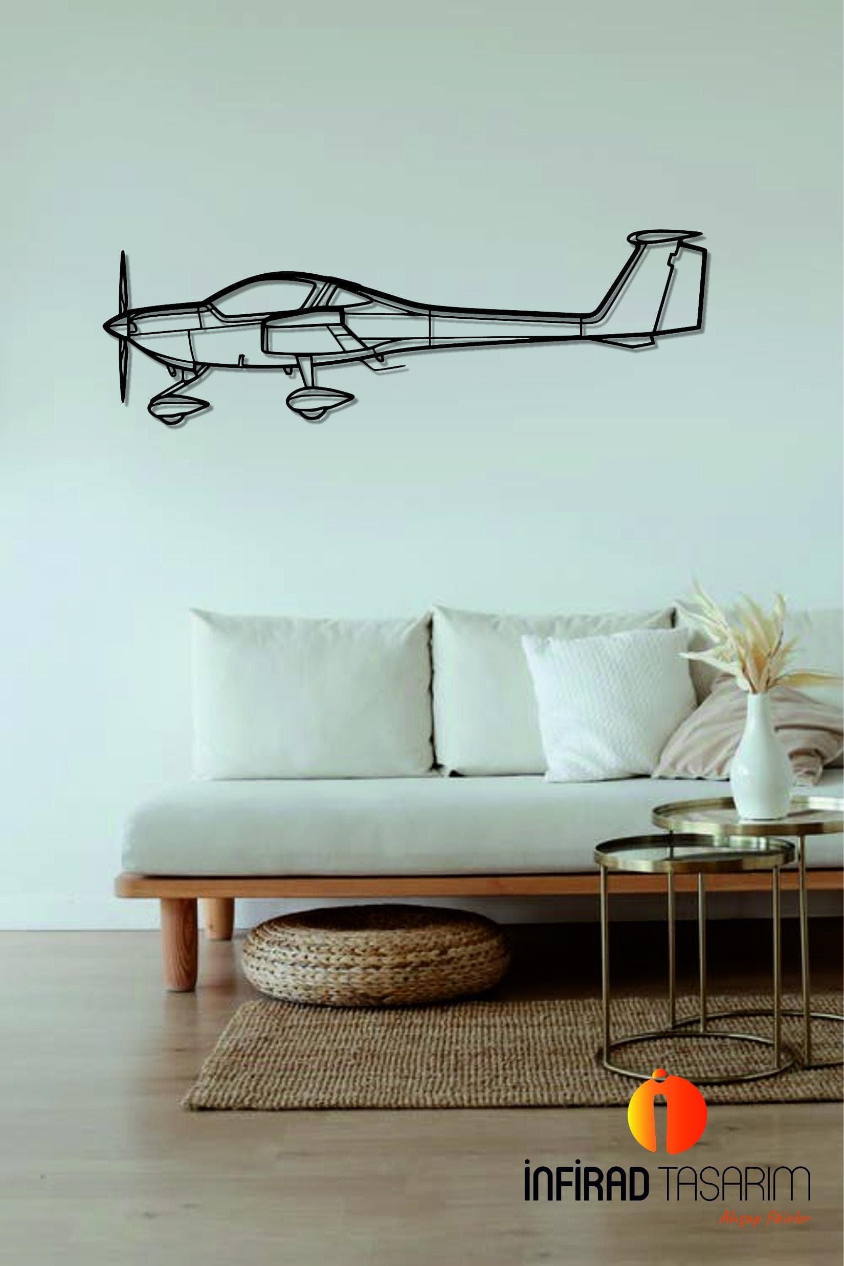 DA20 Aircraft Silhouette Metal Wall Art  | Airplanes Wall Art | Airplanes Home Decor l Gift Metal Decor l Minimalist Decor