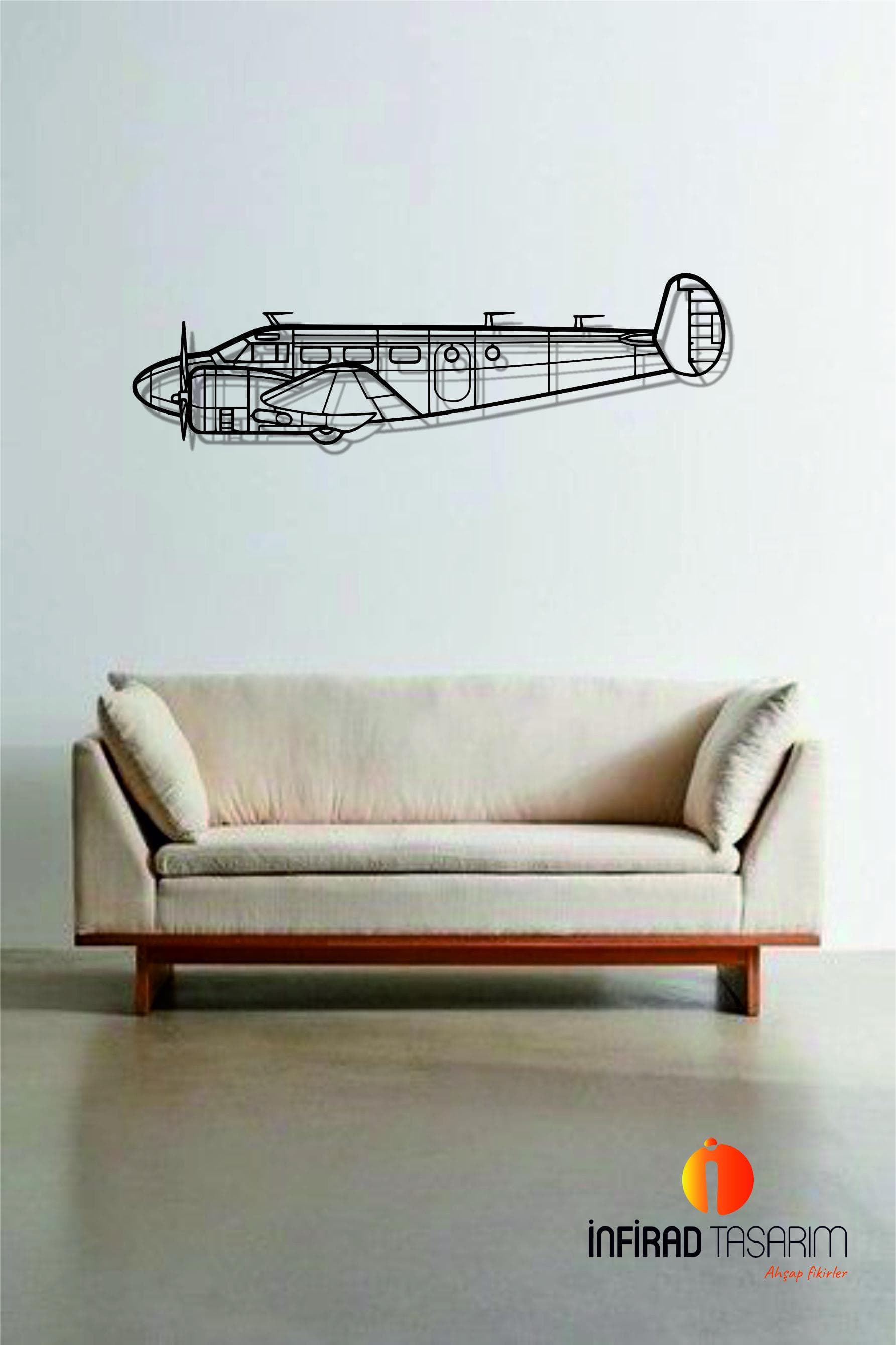 C45-H Expeditor Airplanes  Metal Wall Art  | Airplanes Wall Art | Airplanes Home Decor l Gift Metal Decor l Minimalist Decor - image 3
