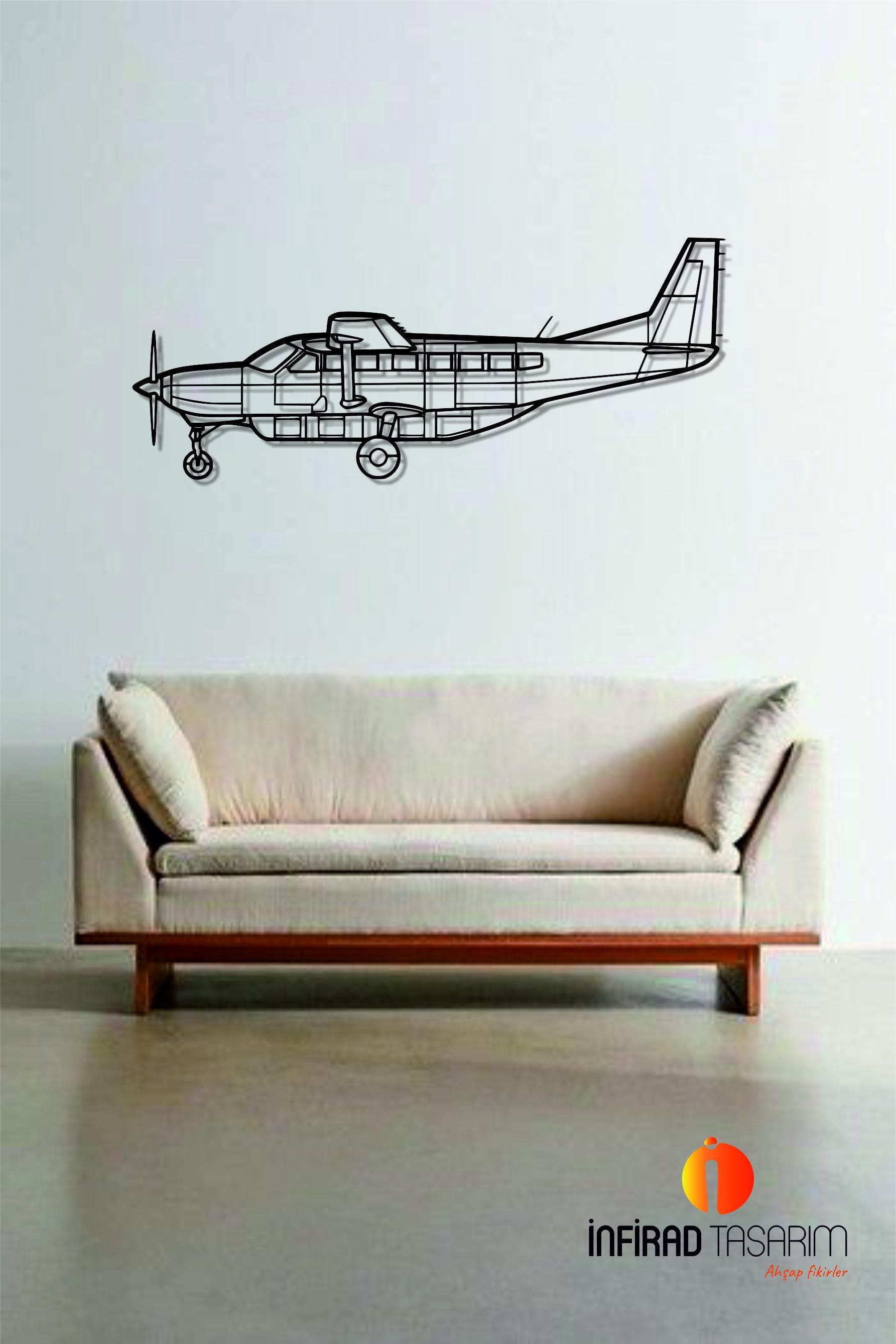 C208B Grand Caravan Airplanes  Metal Wall Art  | Airplanes Wall Art | Airplanes Home Decor l Gift Metal Decor l Minimalist Decor - image 3
