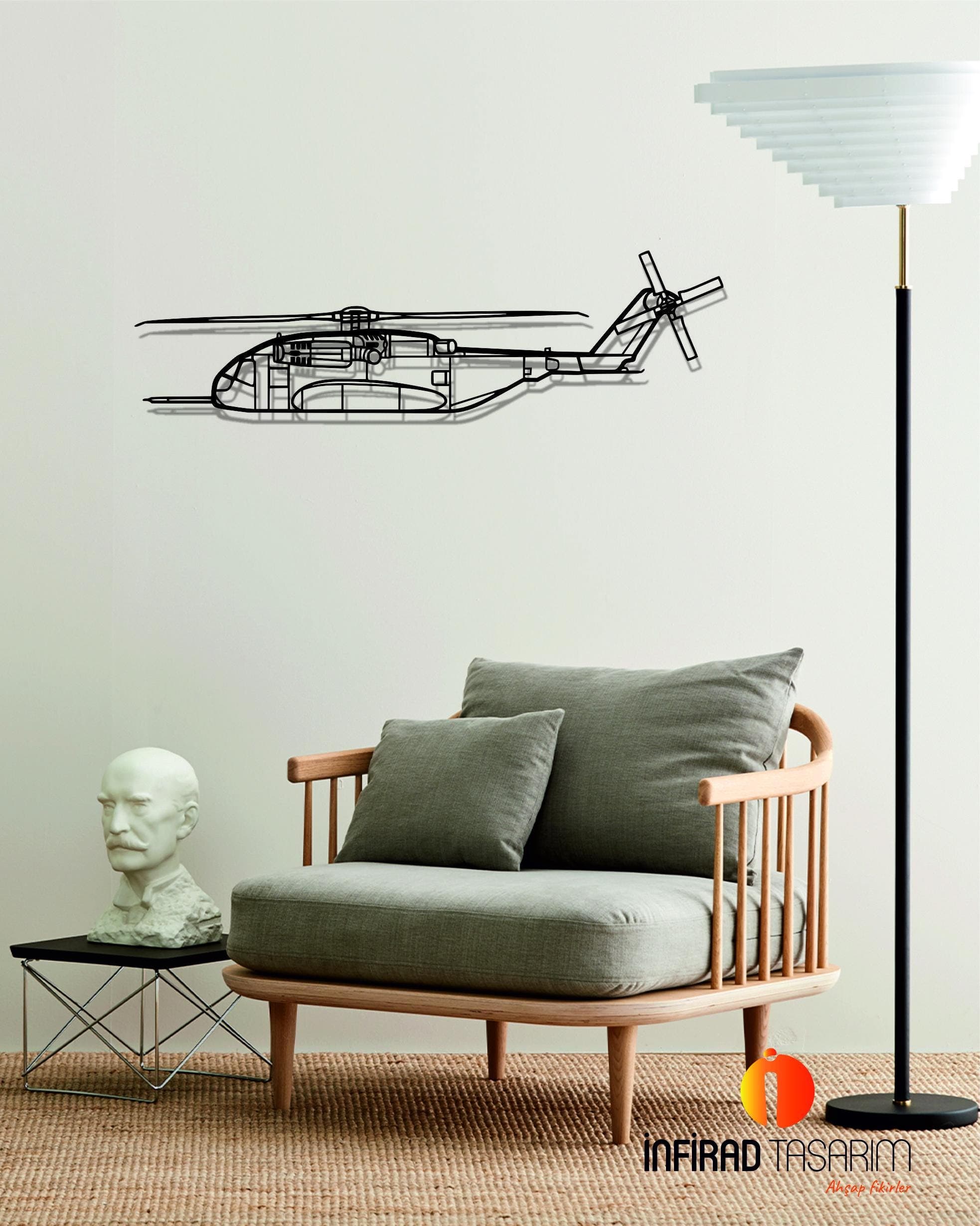 CH-53K King Stallion Helicopter Metal Wall Art  | Airplanes Wall Art | Airplanes Home Decor l Gift Metal Decor l Minimalist Decor - image 4