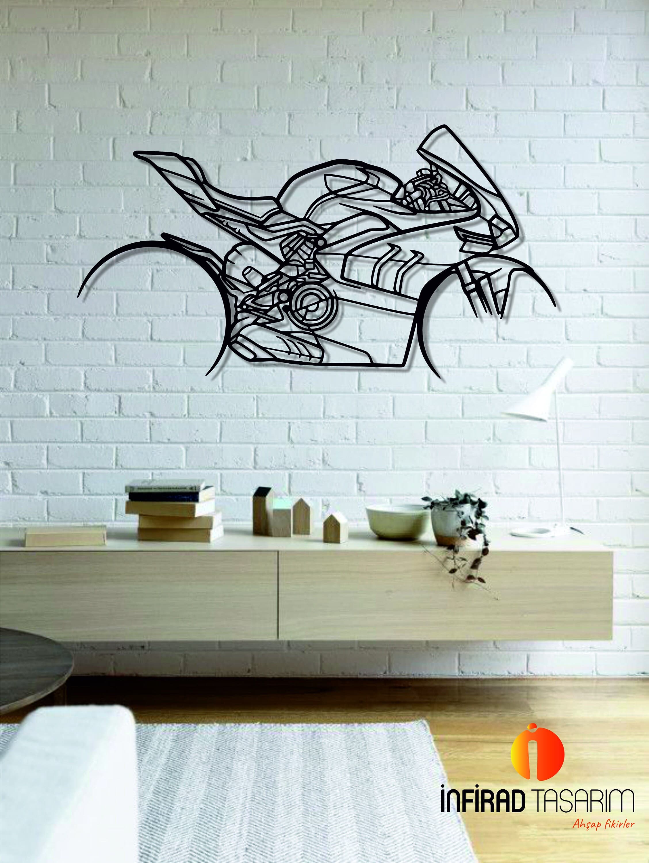 Panigale v4sp Motorcycle Silhouette Handcrafted from high quality materials,
 our elegant metal motorcycyle silhouette adds elegance to your wall,
 perfect for aviation enthusiasts and collectors