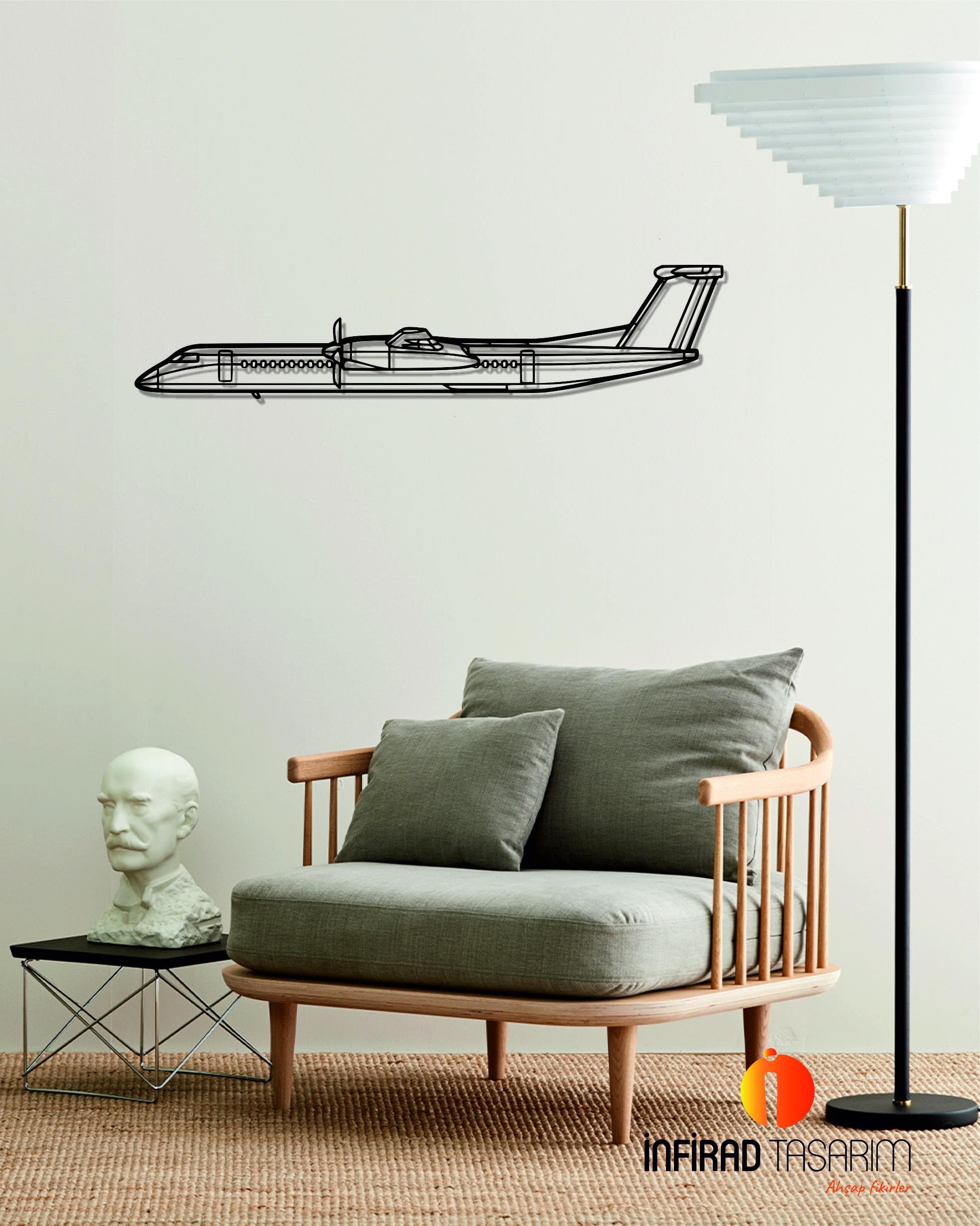 Dash 8 Q400 Aircraft Silhouette Metal Wall Art  | Airplanes Wall Art | Airplanes Home Decor l Gift Metal Decor l Minimalist Decor - image 4