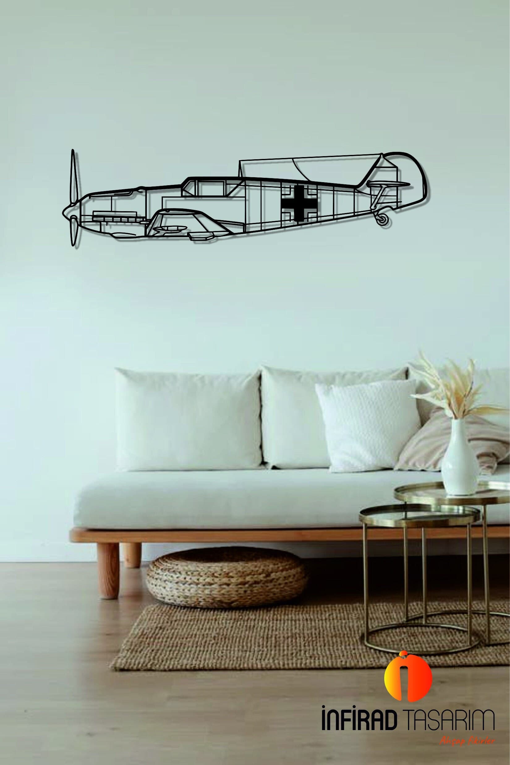 BF109 Airplanes  Metal Wall Art  | Airplanes Wall Art | Airplanes Home Decor l Gift Metal Decor l Minimalist Decor