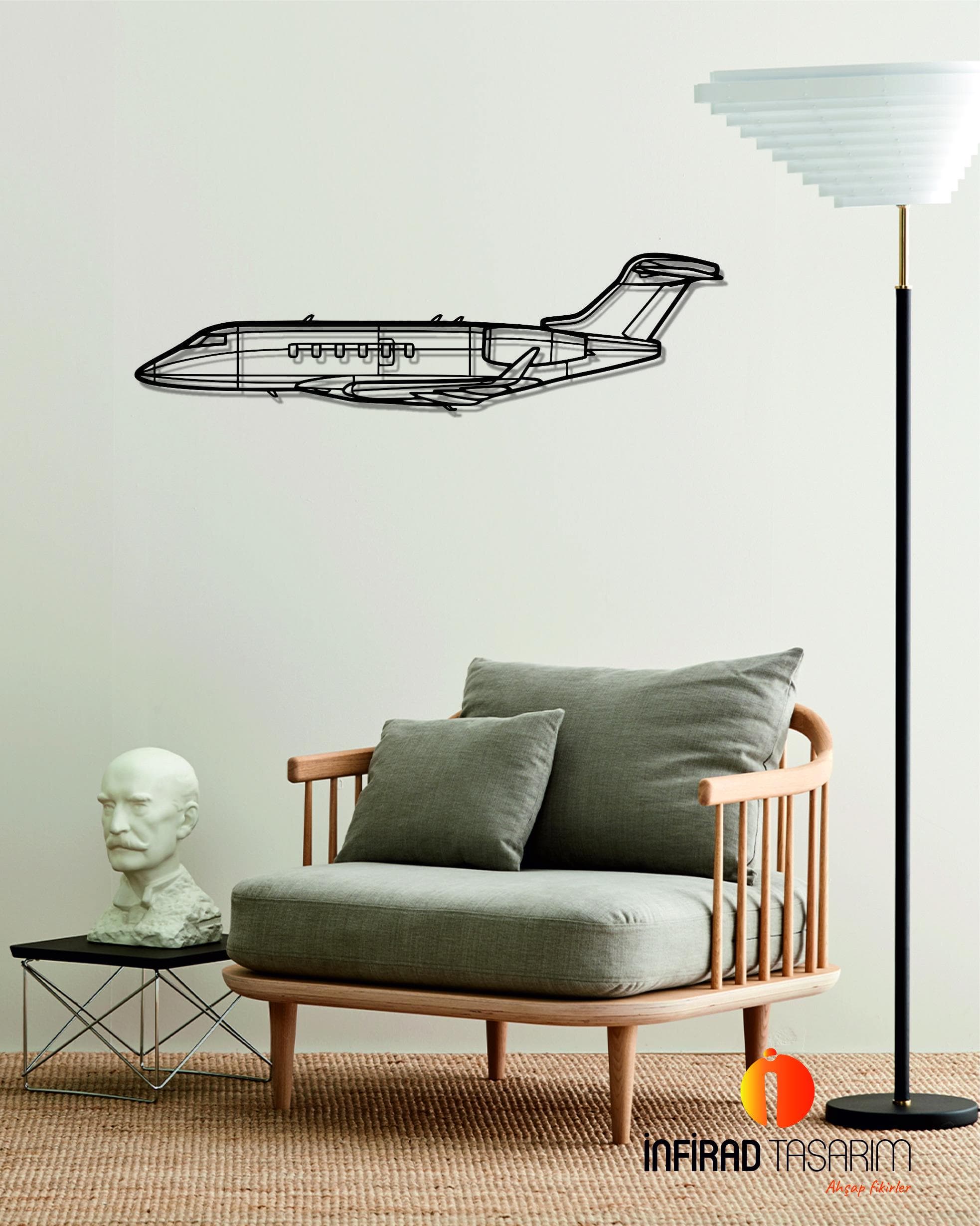 Challenger 350 Airplanes  Metal Wall Art  | Airplanes Wall Art | Airplanes Home Decor l Gift Metal Decor l Minimalist Decor - image 5