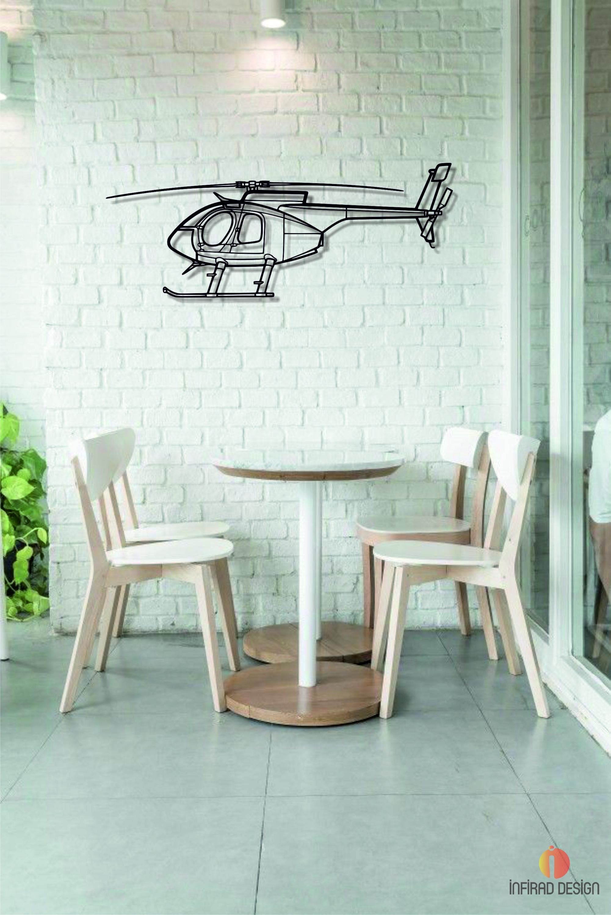 MD500 Helicopter Metal Wall Art | Airplanes Wall Art | Aviation Metal Decor l Gift Metal Decor l Minimalist Decor l Pilot Gift - image 5