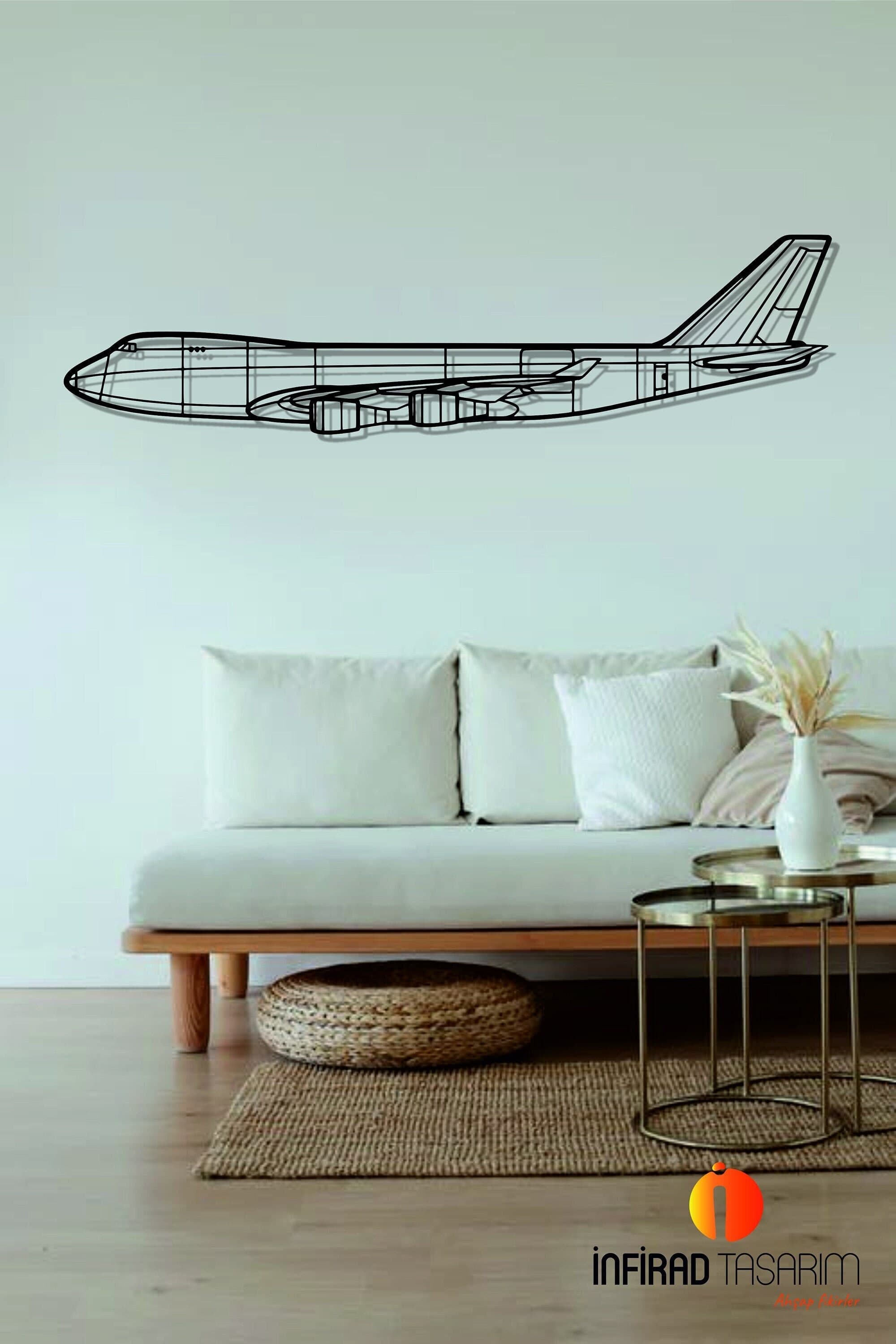 747-400F Airplanes  Metal Wall Art  | Airplanes Wall Art | Airplanes Home Decor l Gift Metal Decor l Minimalist Decor