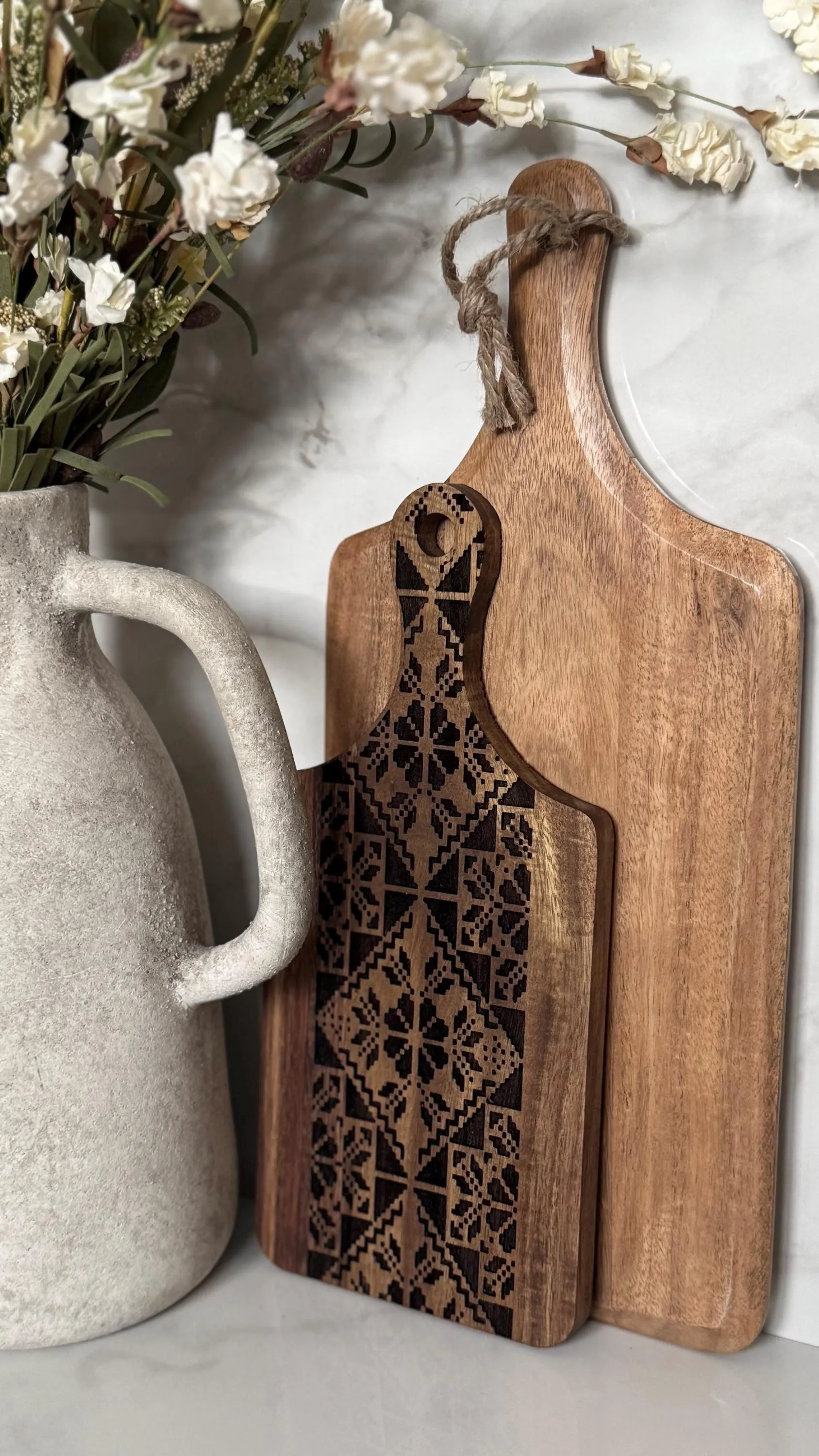 Palestine Tatreez Engraved Acacia Board: Palestinian Embroidery Design - image 5