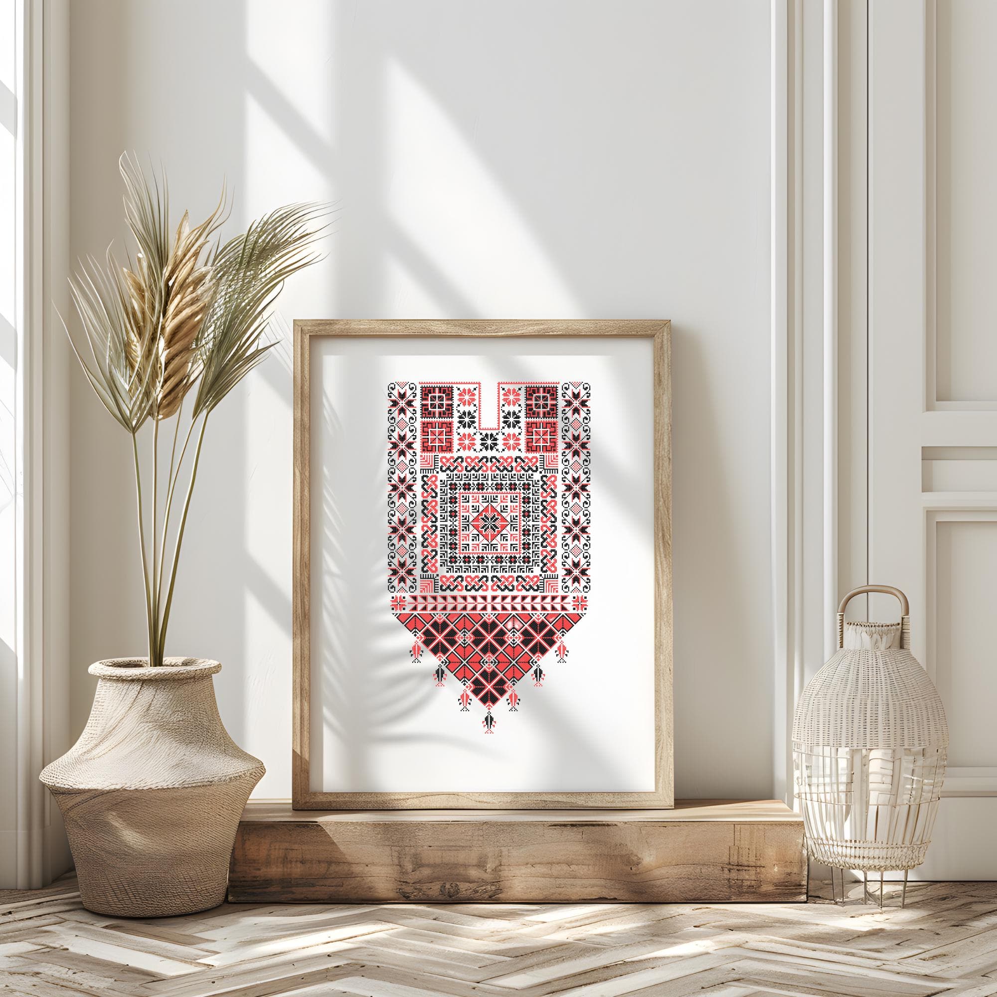 Palestinian Tatreez Digital Art, Traditional Embroidery Print (PNG, PDF, Jpg) - image 3