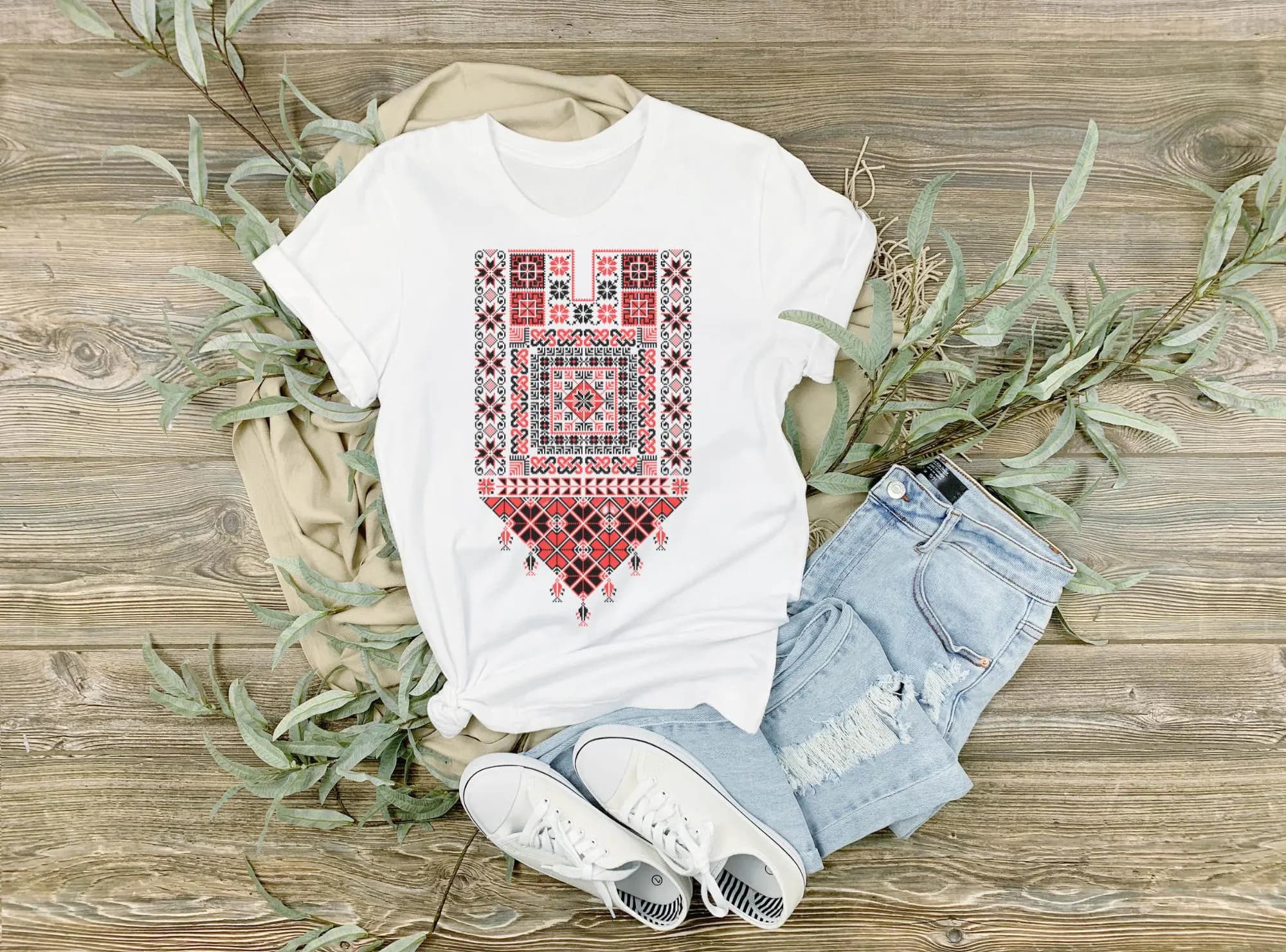 Palestinian Tatreez Digital Art, Traditional Embroidery Print (PNG, PDF, Jpg)