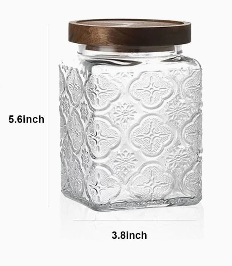 Wanna Date Ramadan Mubarak Glass Jar: Vintage Embossed Design, Airtight Wood Lid - image 4