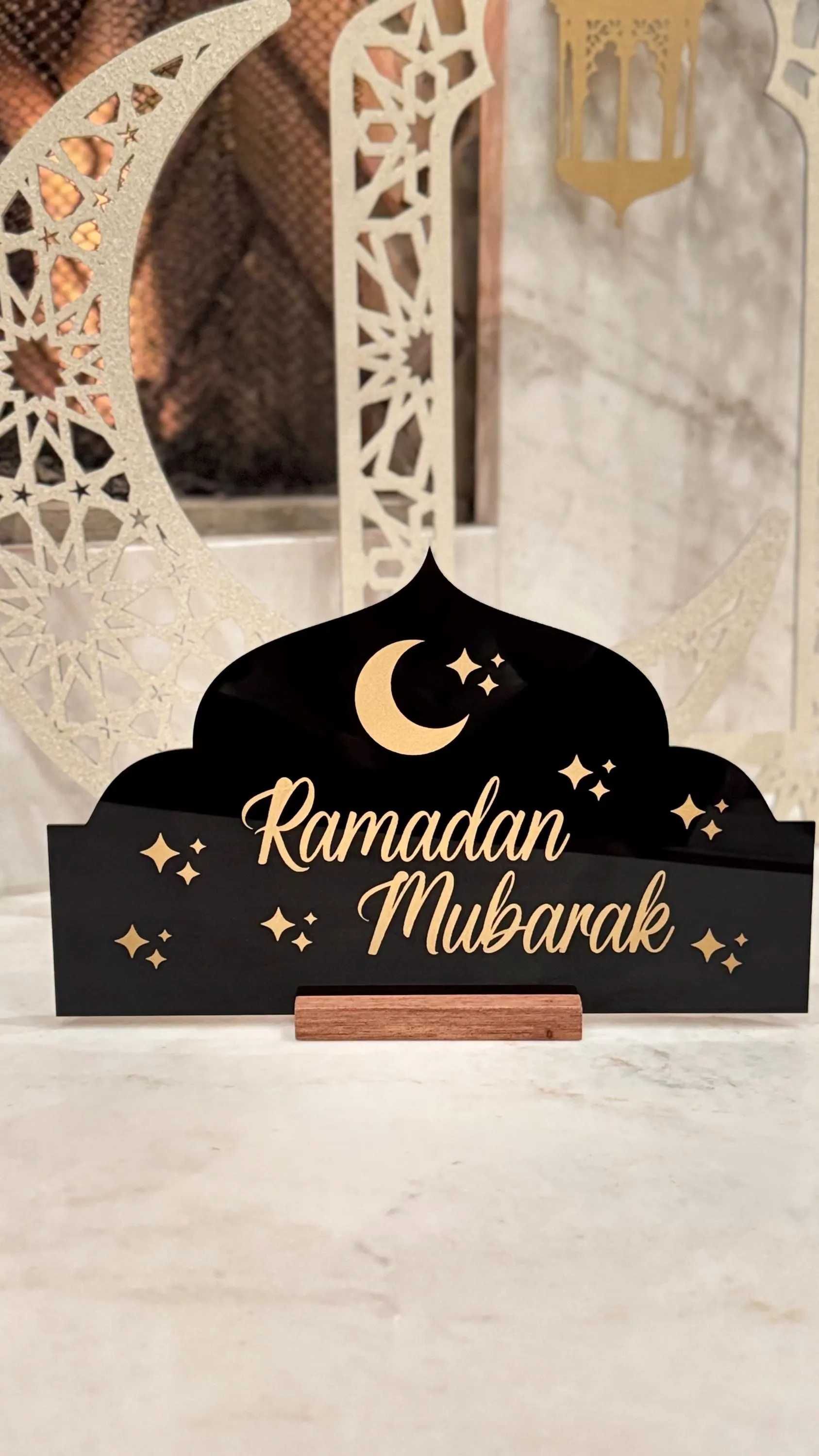 Acrylic Ramadan Mubarak Sign | Modern Islamic Home Decor - image 3
