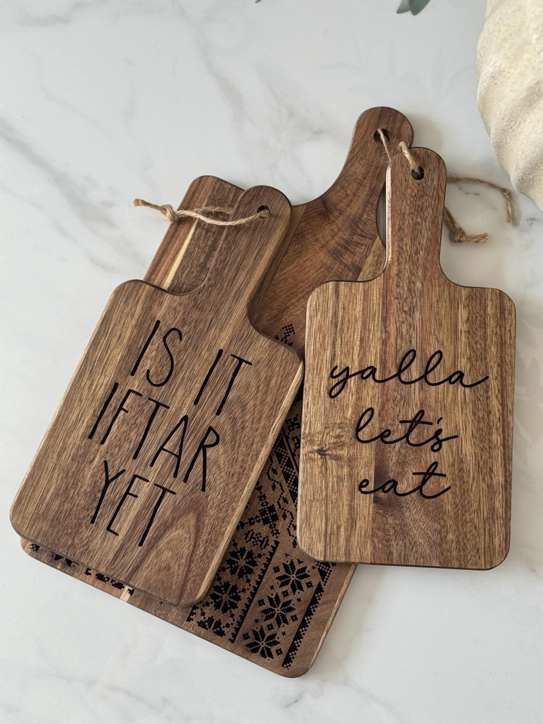 Is it Iftar Yet? Engraved Acacia Wood Medium Board: Ramadan Decor Kitchen Decor