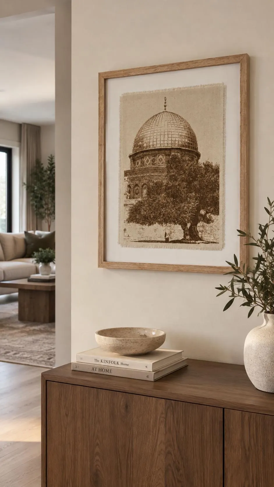 Dome of the Rock Linen Wall Art | Al Aqsa Mosque Print (Framed) - image 2
