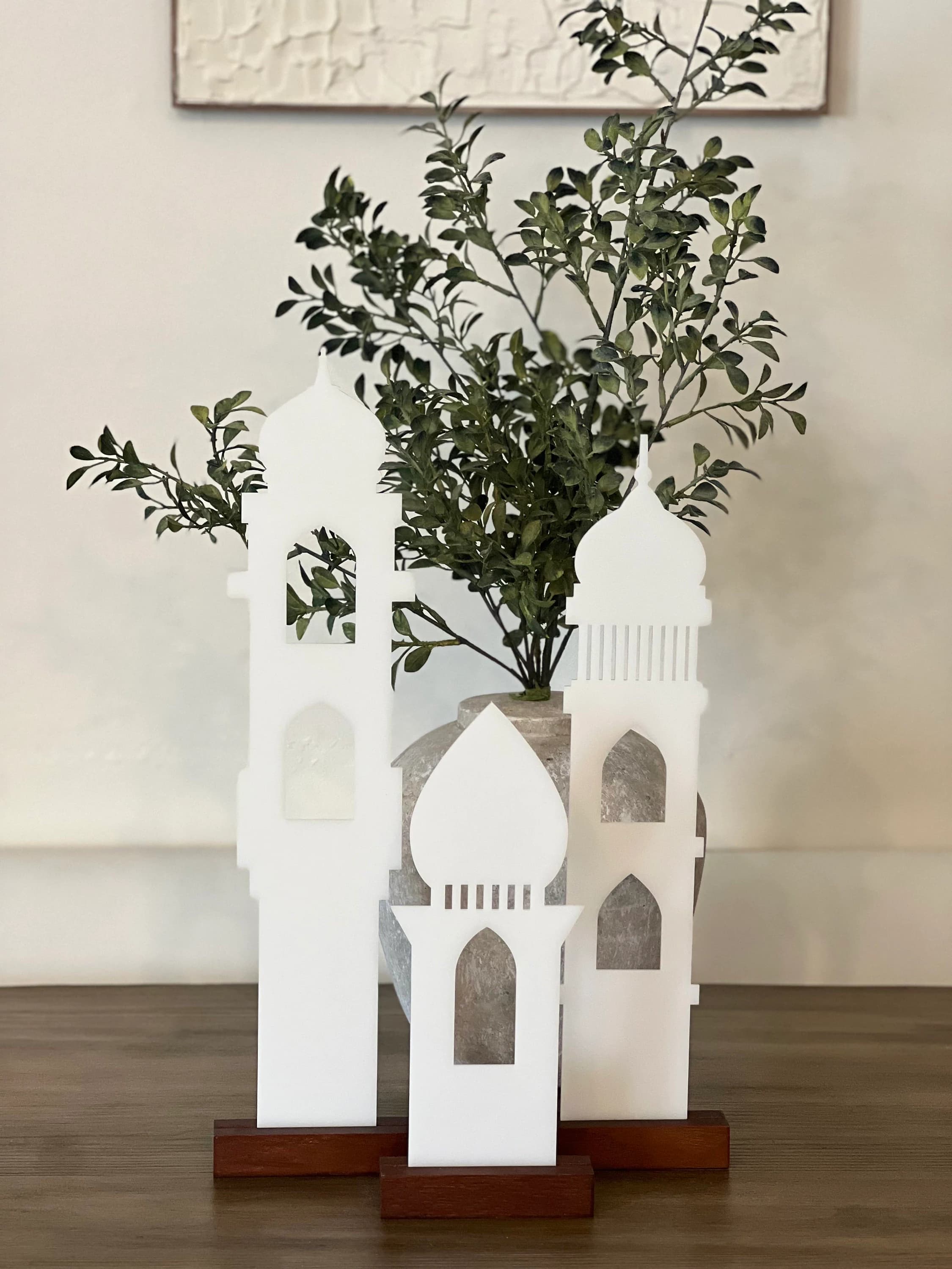 Acrylic Minaret Set | Ramadan Home Decor, Eid Mubarak Centerpiece - image 3
