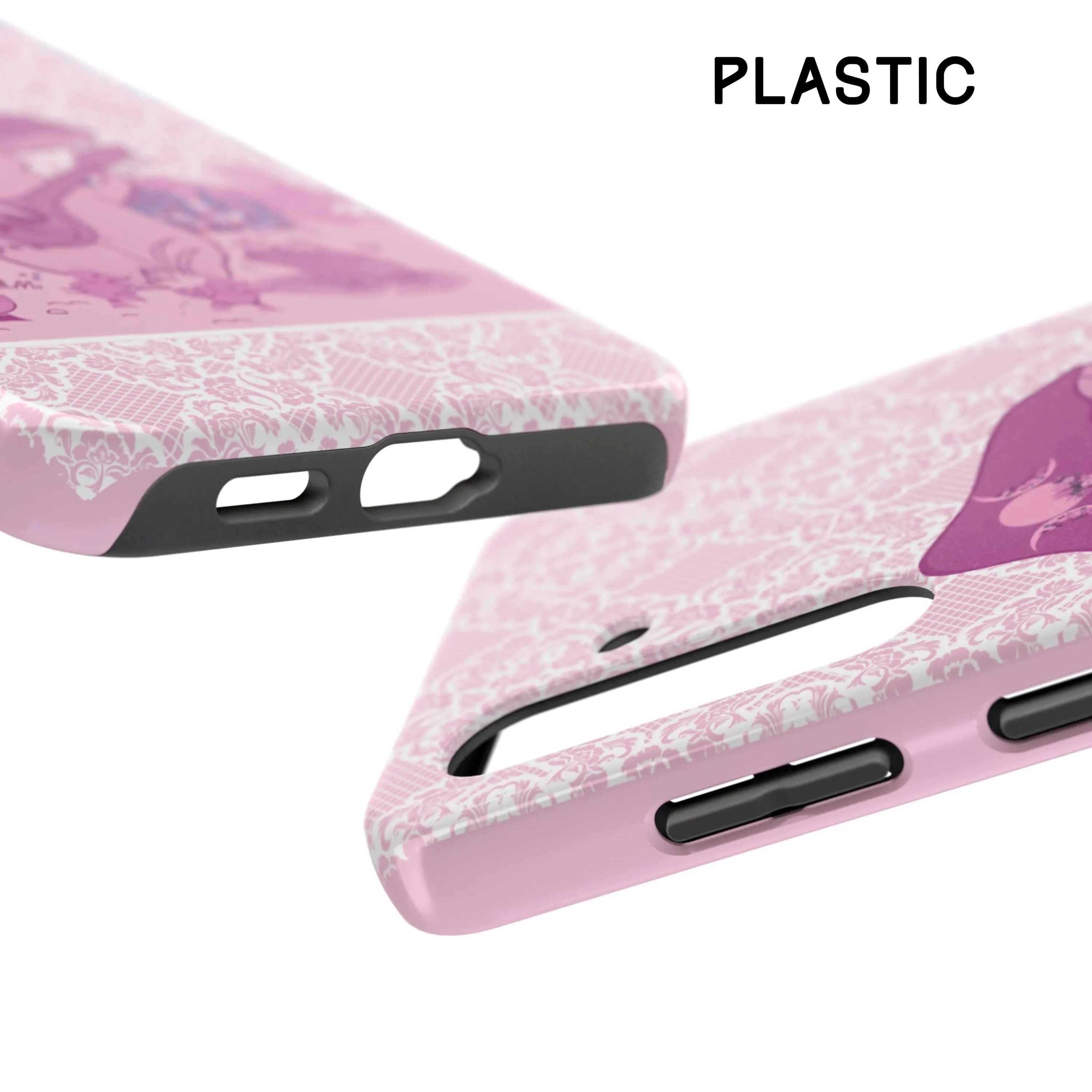 Pink Lace Coquette Tough Phonecase, Cottagecore Mushroom Bunny Feminine Biodegradable Case, Eco-Friendly Cover, Sustainable Phone Protector - image 4