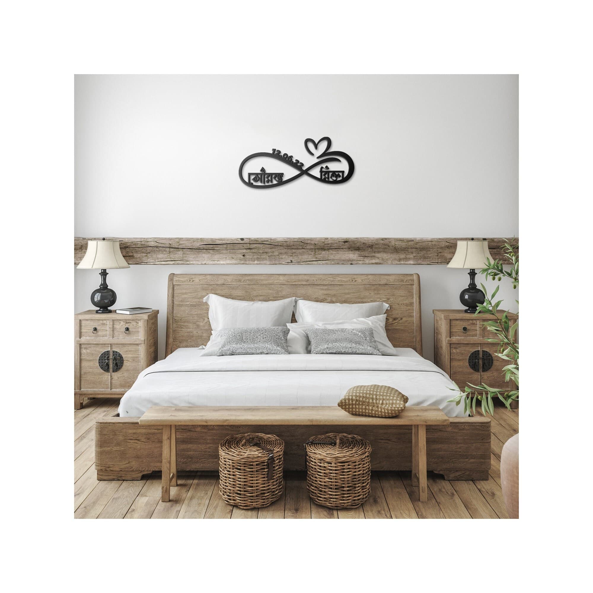 Custom Bengali Couple Name and Forever Love Metal Sign, Personalized Bengali Home Decor, Gift for Newly Married Couple, Aiburobhat Gift - image 2