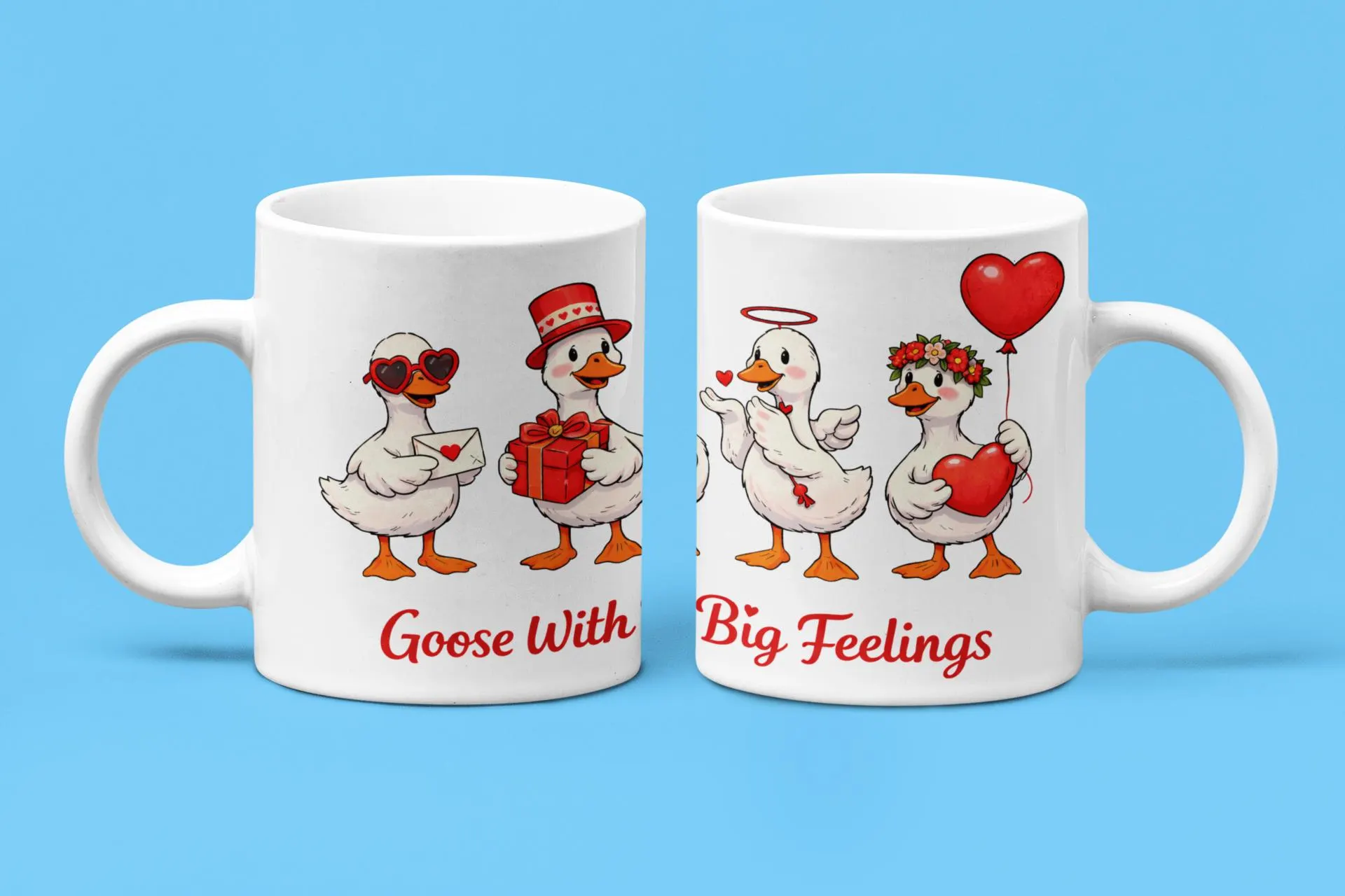 Silly Goose Mug, Romantic Gift Mug, Goose and Duck Love Mug, Cute Ducks Mug, Girlfriend Boyfriend Gift, Funny Animal Valentine Gift - image 4