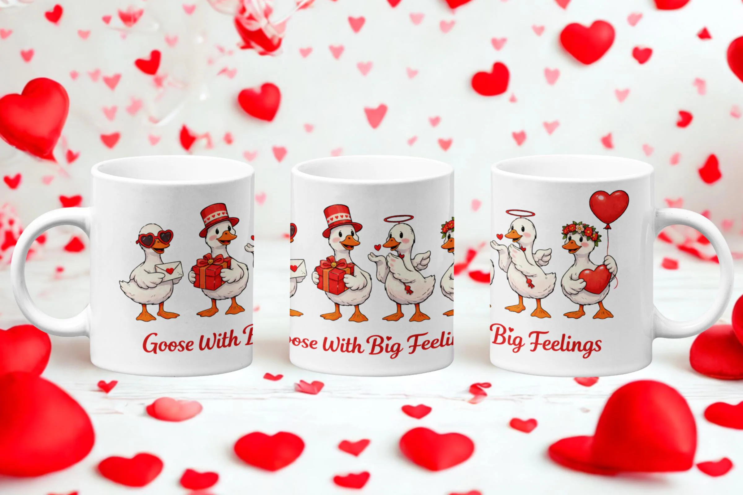 Silly Goose Mug, Romantic Gift Mug, Goose and Duck Love Mug, Cute Ducks Mug, Girlfriend Boyfriend Gift, Funny Animal Valentine Gift