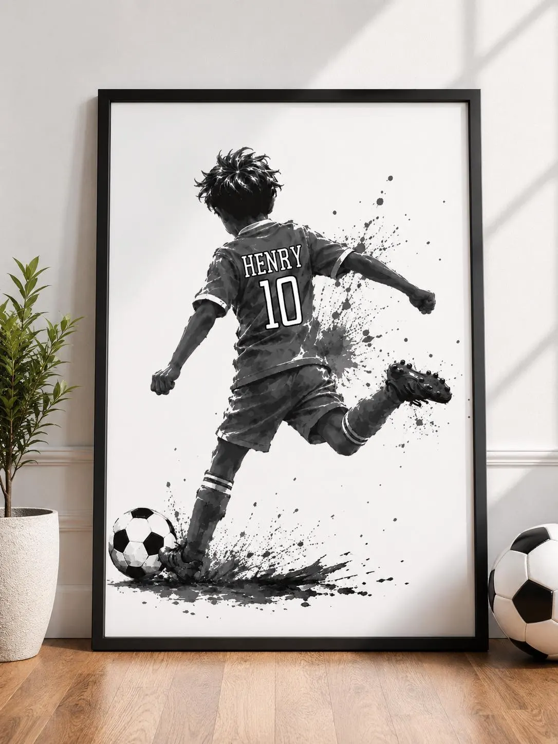 Personalised Football Poster for Boys, Custom Football Wall Art, Kids Bedroom Decor, Football Gift Personalised Soccer Poster - image 3