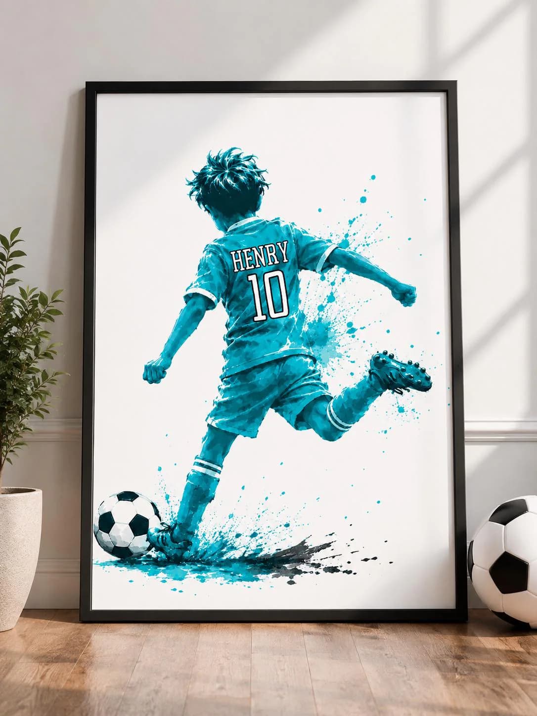 Personalised Football Poster for Boys, Custom Football Wall Art, Kids Bedroom Decor, Football Gift Personalised Soccer Poster - image 2