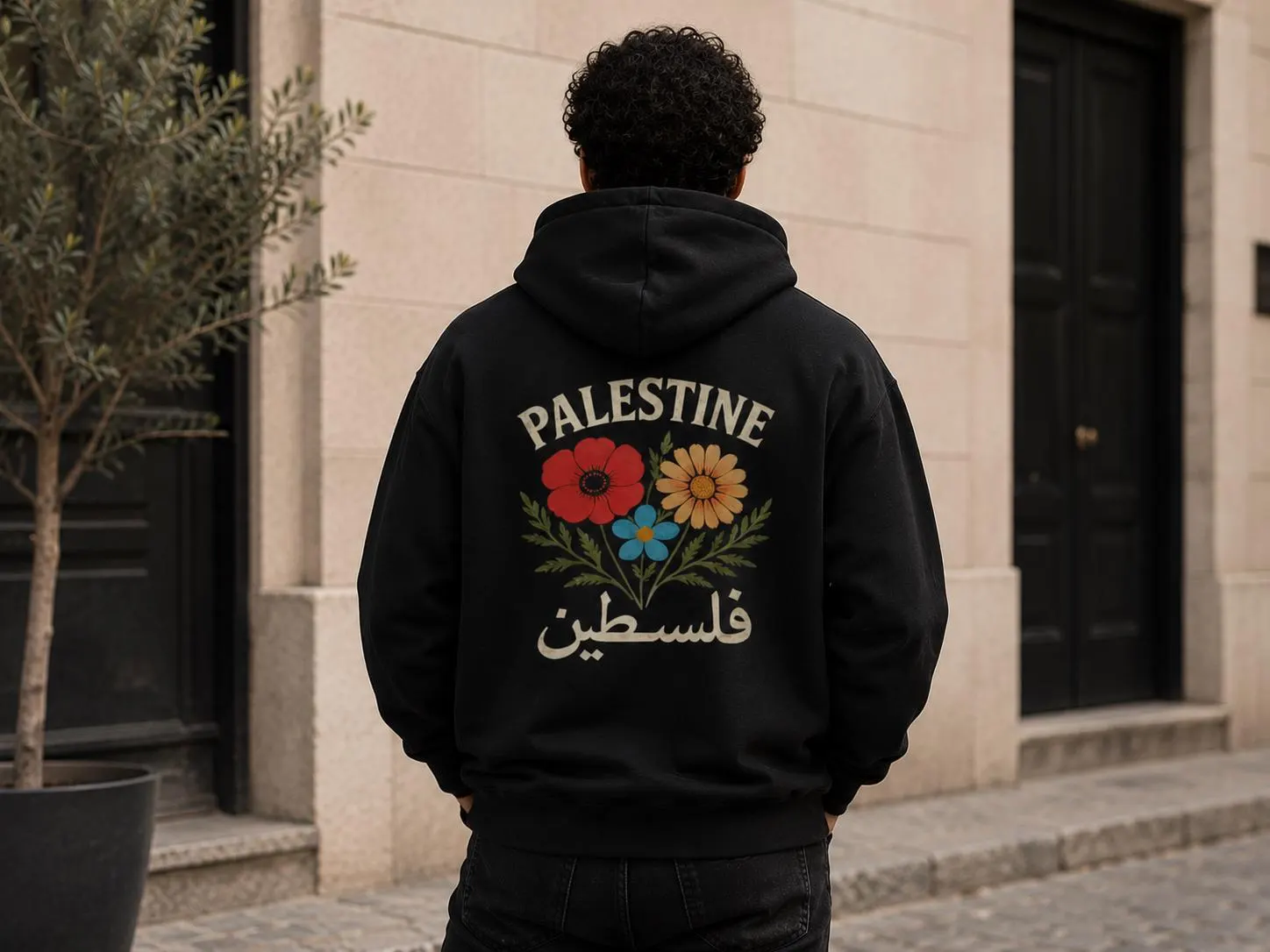 Palestine Hoodie, Palestinian Floral Arabic Design, Middle Eastern Gifts, Palestine Gift, Palestine Arabic Sweater - image 3