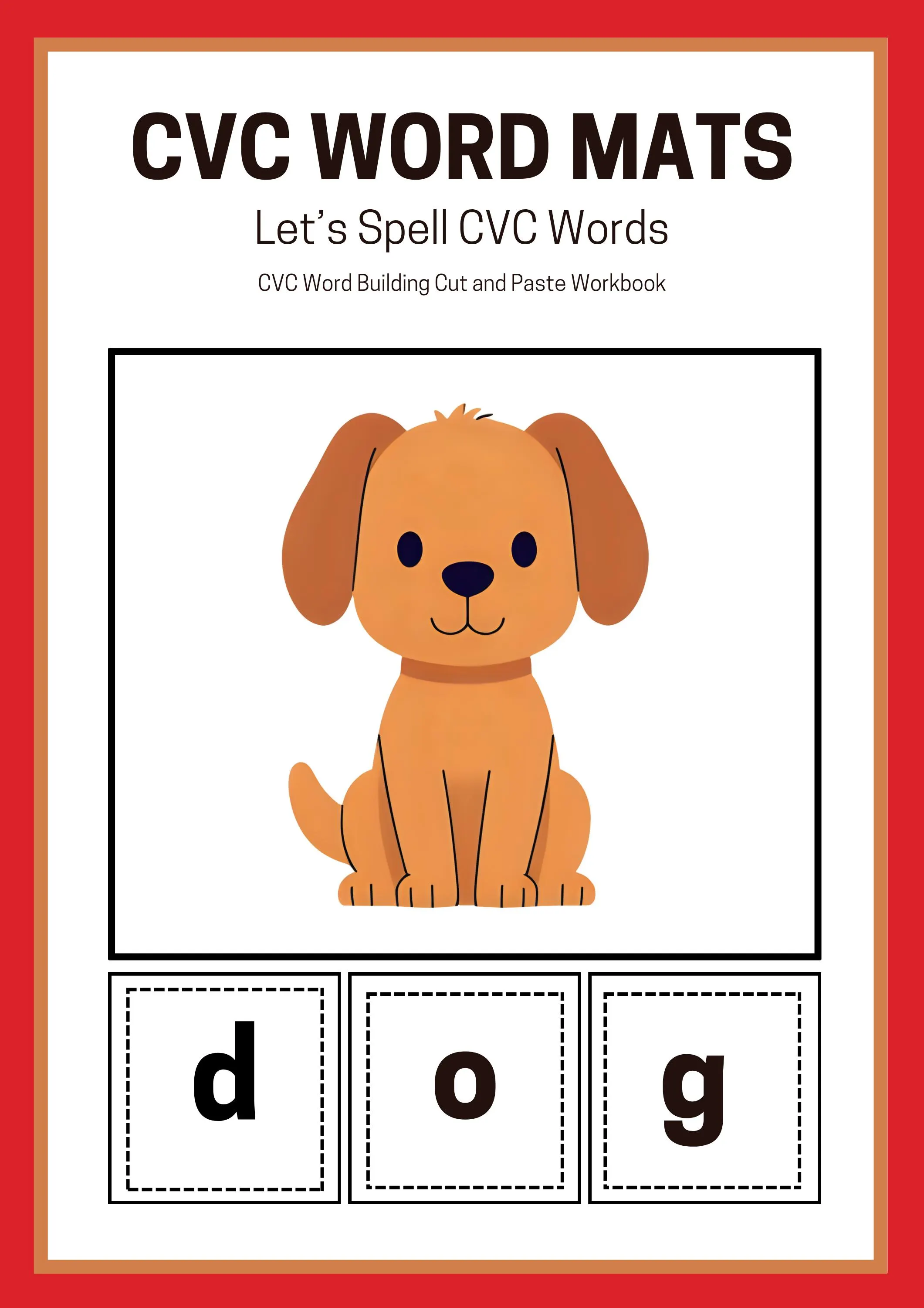 CVC Word Worksheets Short Vowel Phonics Word Building Mats Cut and Paste Digital Download - image 3