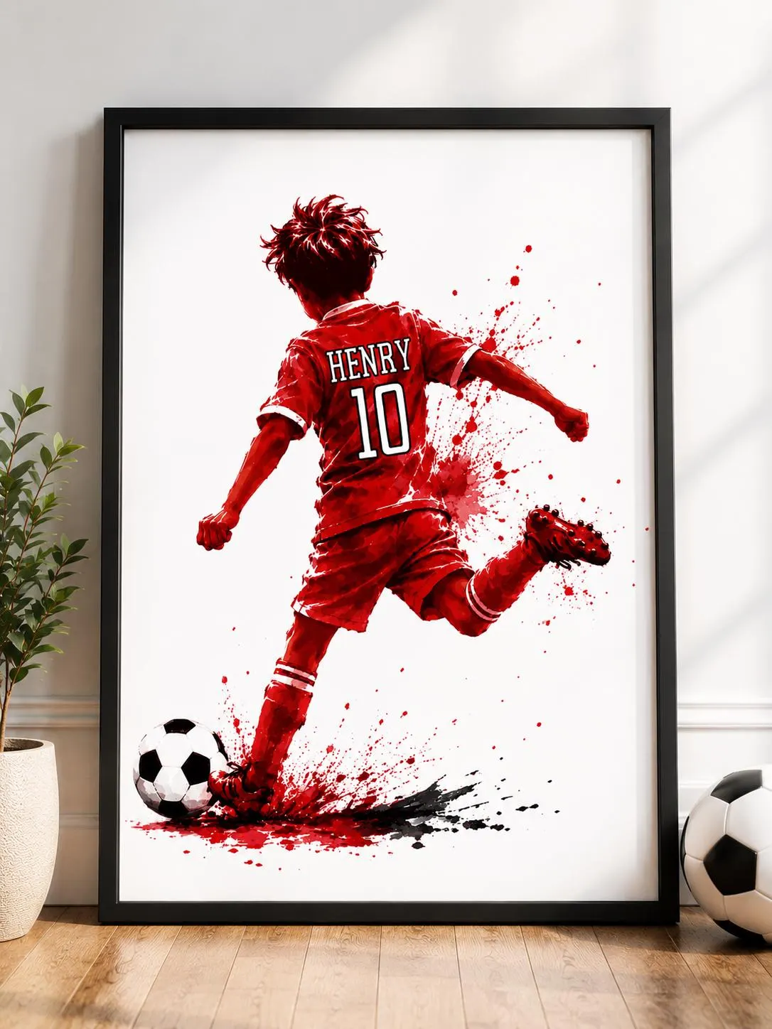 Personalised Football Poster for Boys, Custom Football Wall Art, Kids Bedroom Decor, Football Gift Personalised Soccer Poster
