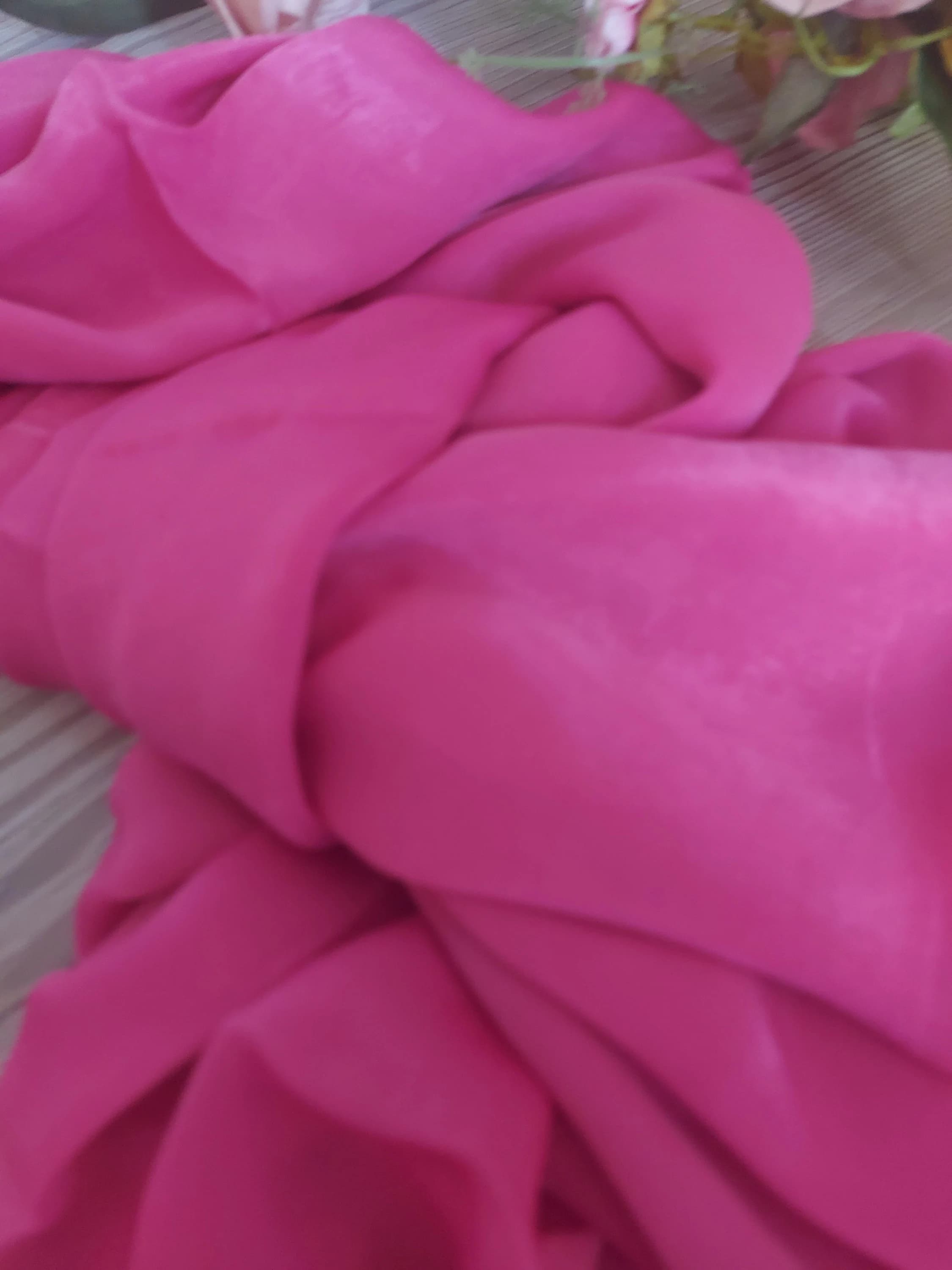 Natural Fuchsia Shiny Lightweight Stole – Wedding, Prom & Party Shrug, Plain Hijab, Bridesmaids Shoulder Wrap Scarf,Bright Dressy Pink Shawl - image 5