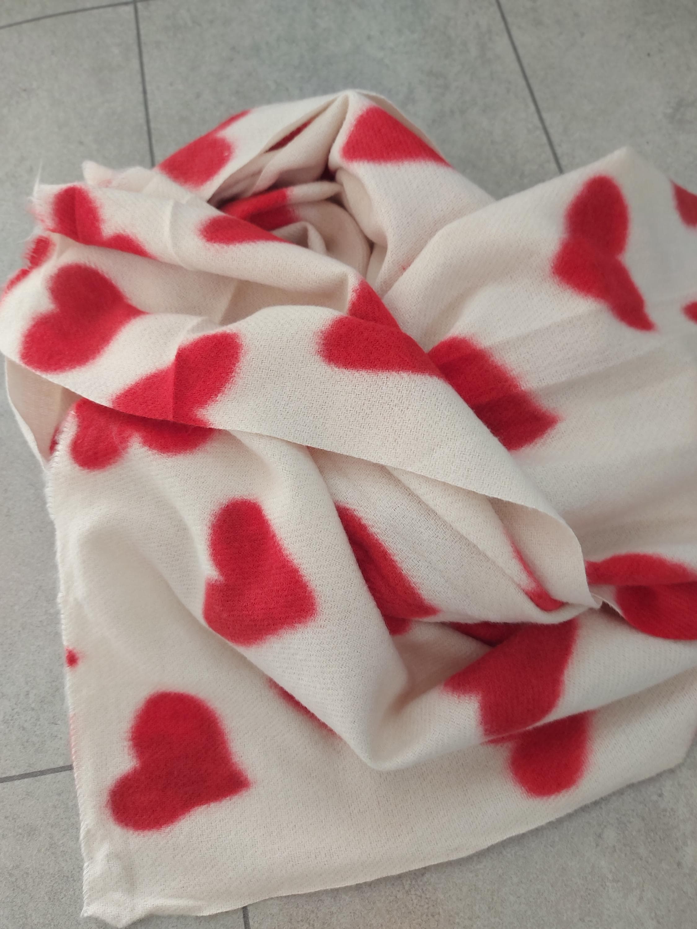 Romantic Red Heart Print Soft Scarf ,Love Shape Shawl,Valentine's Day Gift, Fashion Accessories,Perfect Gift for Her,Cosy Winter Shrug - image 3