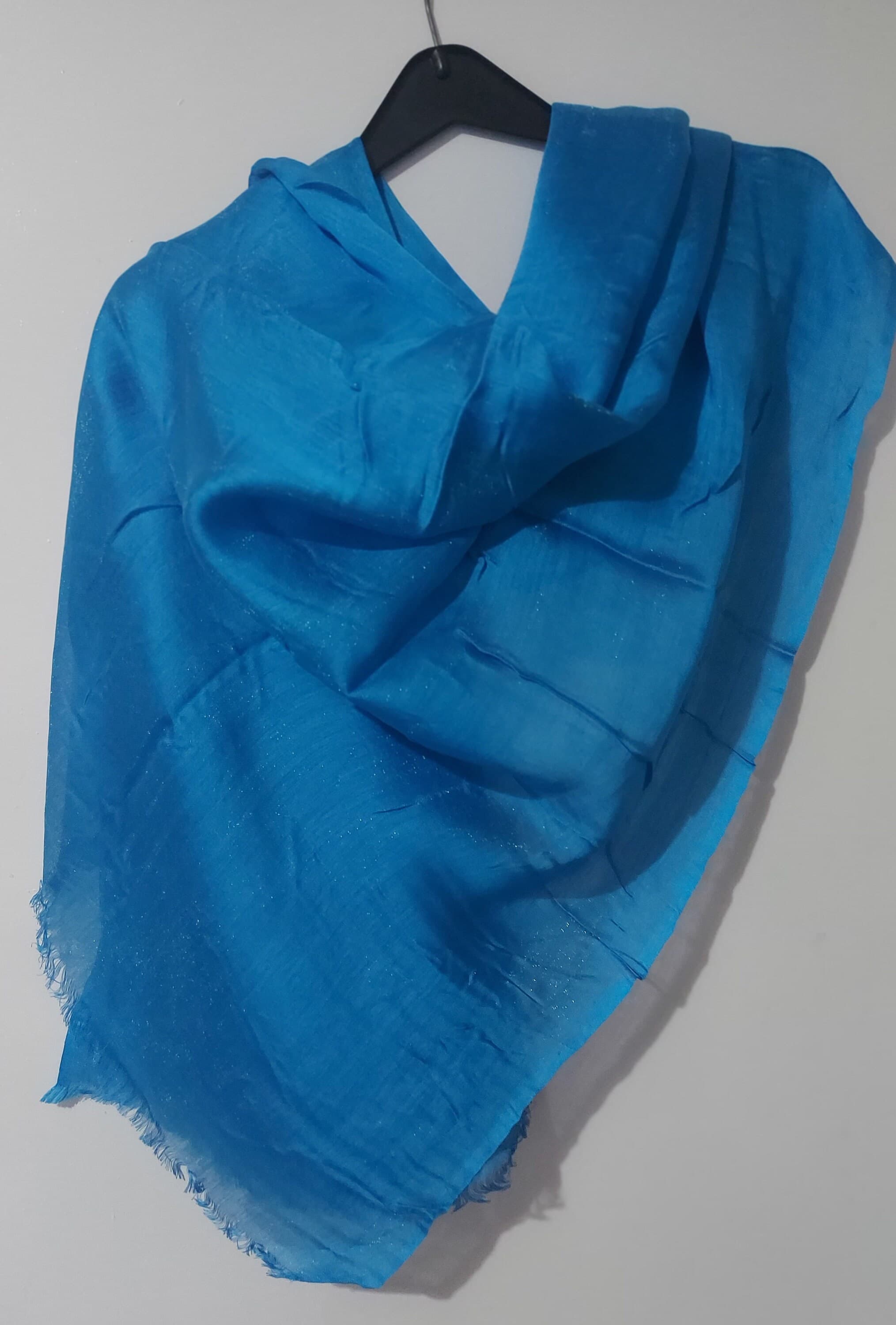 Turquoise Blue WEDDING-Party Bright Stole,Evening-Prom-Party Bridal Shimmer Large Shrug,Graduation Cape,Bridesmaids Wrap,Women Soft Shawl
