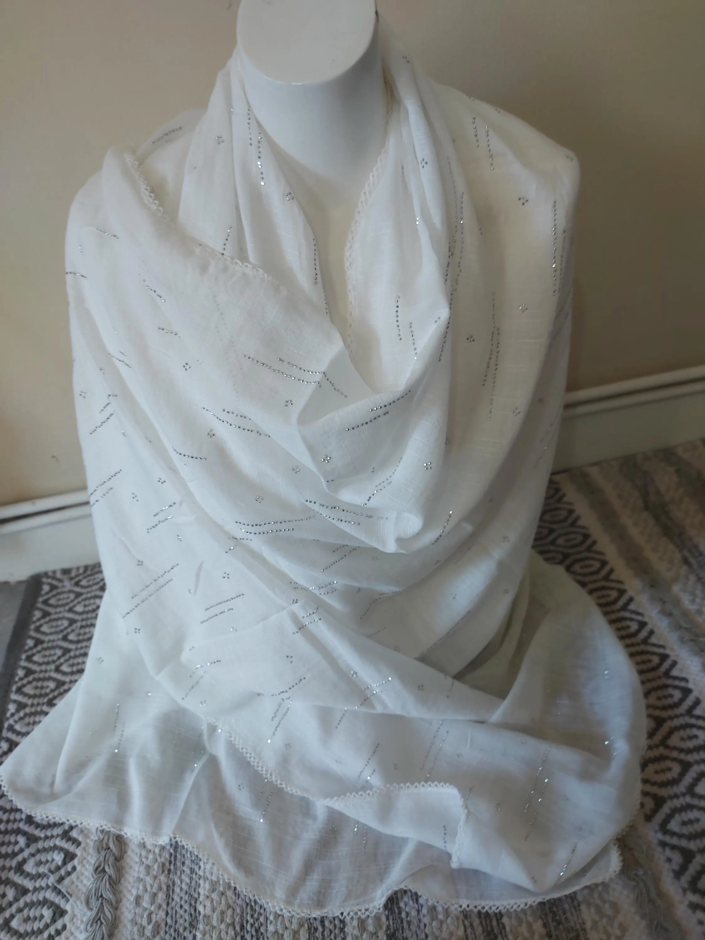 White Silver Faux Crystal Sparkle WEDDING Stole,Imitation Diamond Evening Shawl,Bridesmaid Wrap,Metallc Dressy Shrug,Prom-Graduation Coverup